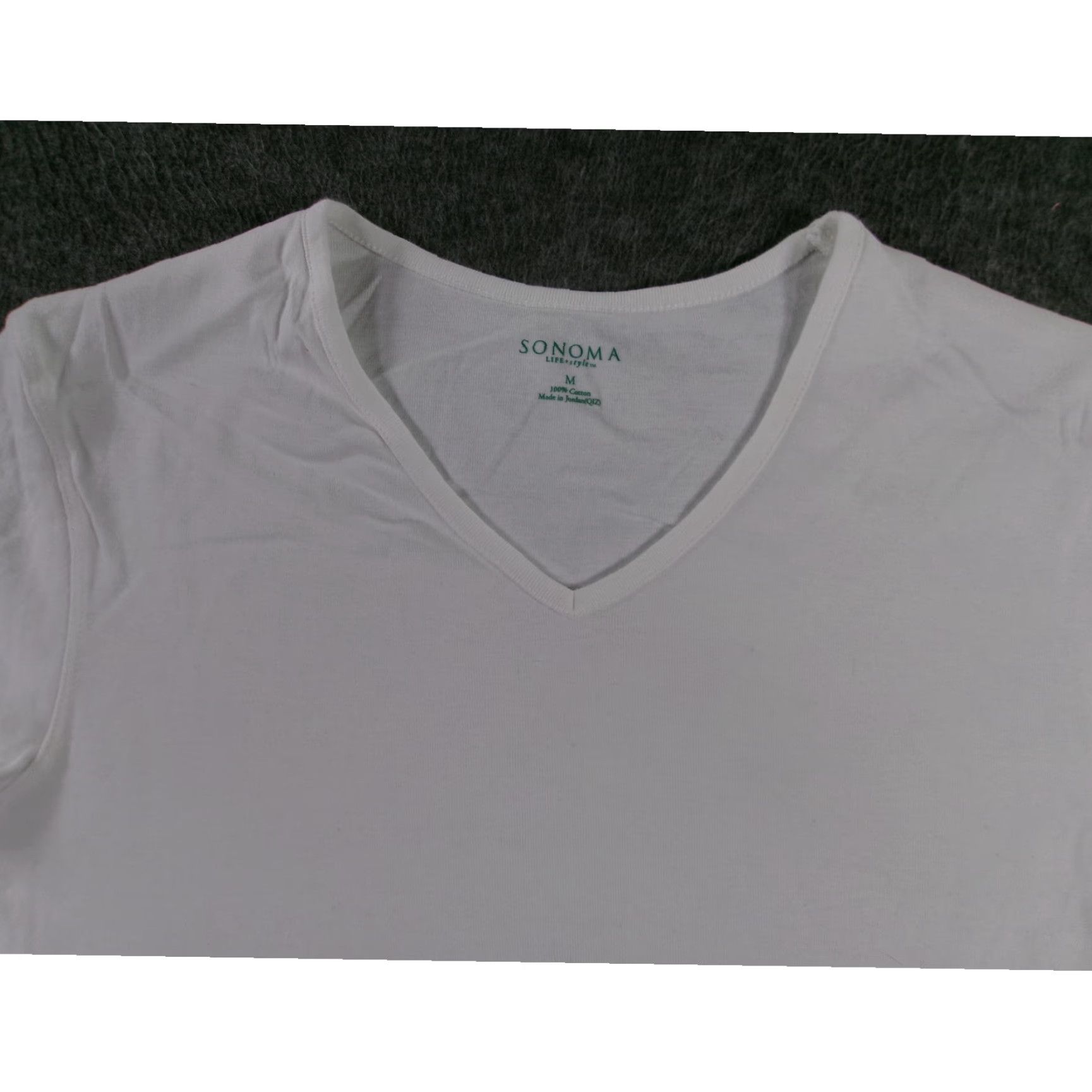 Vintage SONOMA Women White V-Neck T-Shirt Basic Shirt Short Sleeve 100% Cotton Comfortable Everyday Classic Size M / US 6-8 / IT 42-44 - 2 Thumbnail
