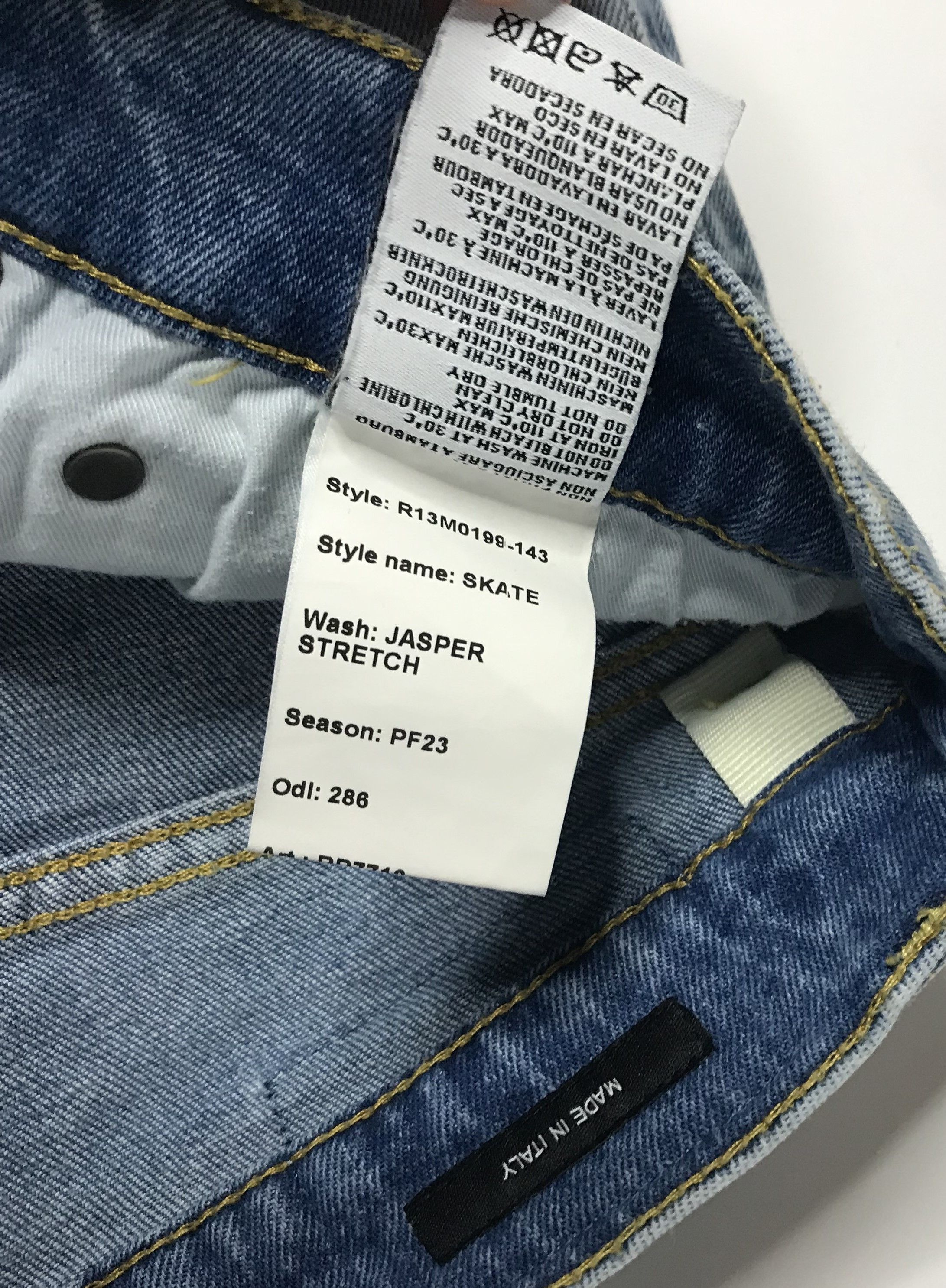 R13 R13 Skate Denim Jeans Mens Sz 34 Size US 34 / EU 50 - 10 Thumbnail