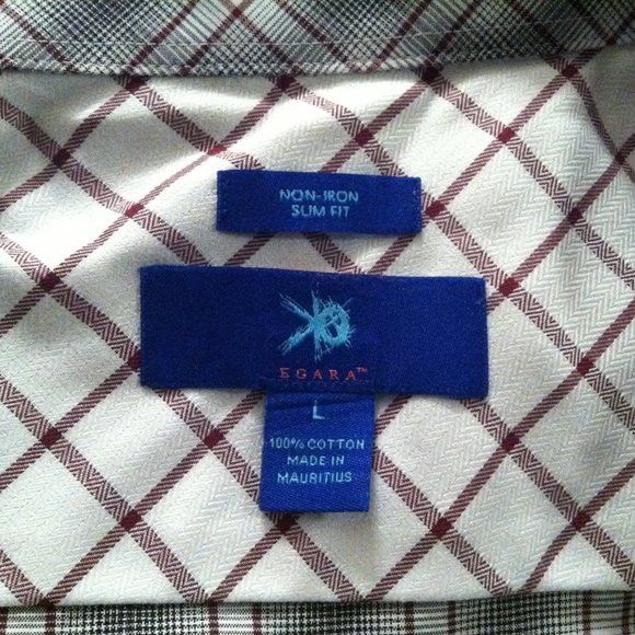 Egara EGARA MEN'S NEW 100%COTTON CASUAL SHIRT SLIM FIT SIZE: L Size US L / EU 52-54 / 3 - 7 Thumbnail