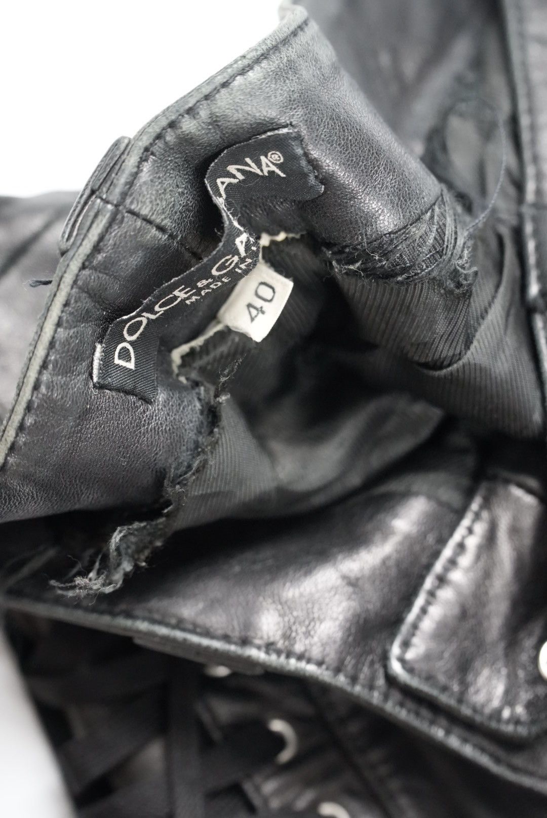 Dolce & Gabbana Dolce & Gabbana Archive Bondage Lace-Up Leather Pants Size 27" / US 4 / IT 40 - 11 Thumbnail