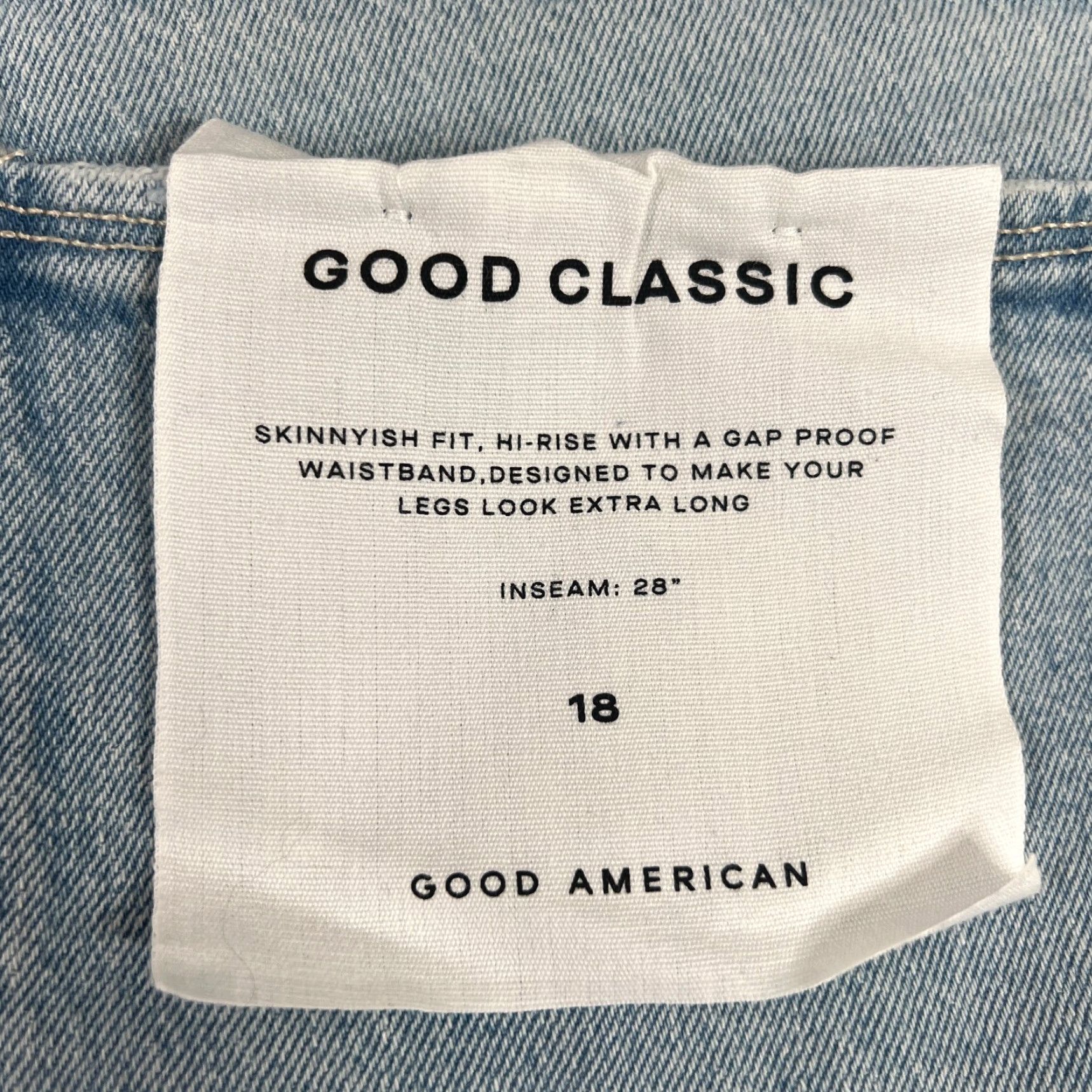 Good American Good American Women's Skinny Jeans 18 Light Wash Denim Plus Size Cotton Spandex NWT Size 25" / US 0 / IT 36 - 6 Thumbnail