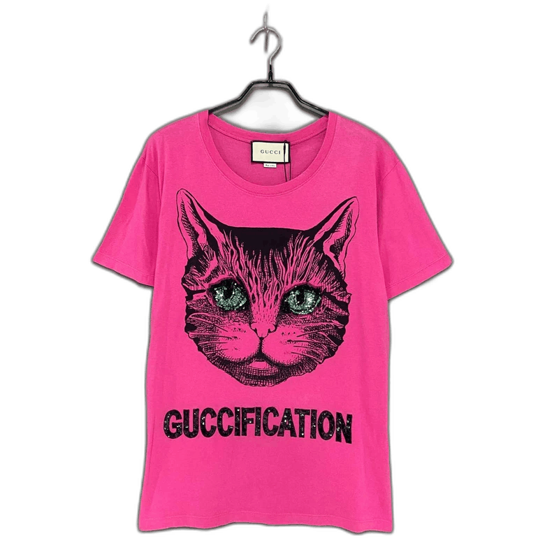 Gucci Pink Cat GUCCI Short Sleeve TShirt-2505 Size S / US 4 / IT 40 - 1 Thumbnail