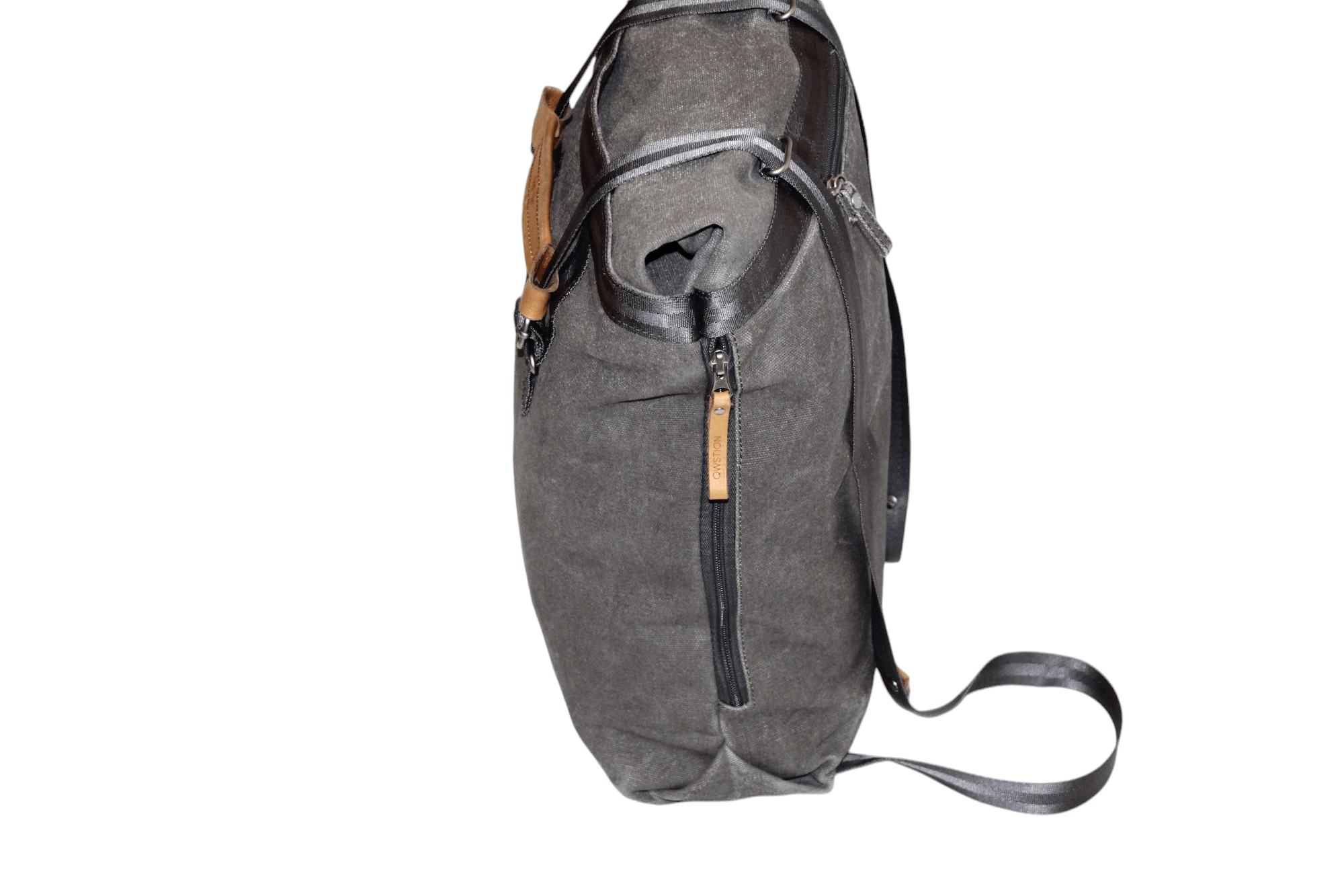 QWSTION Qwstion Canvas Day Tote-Organic Washed Grey. Laptop bag Size ONE SIZE - 3 Thumbnail