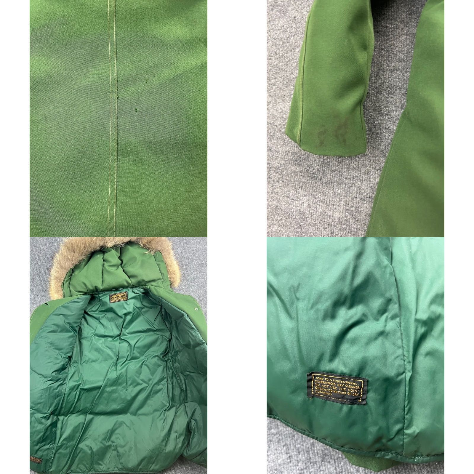 Eddie Bauer VINTG 70s Eddie Bauer Goose Down Jacket Women's S/M Green Belted Coyote Fur Hood Size S / US 4 / IT 40 - 8 Thumbnail
