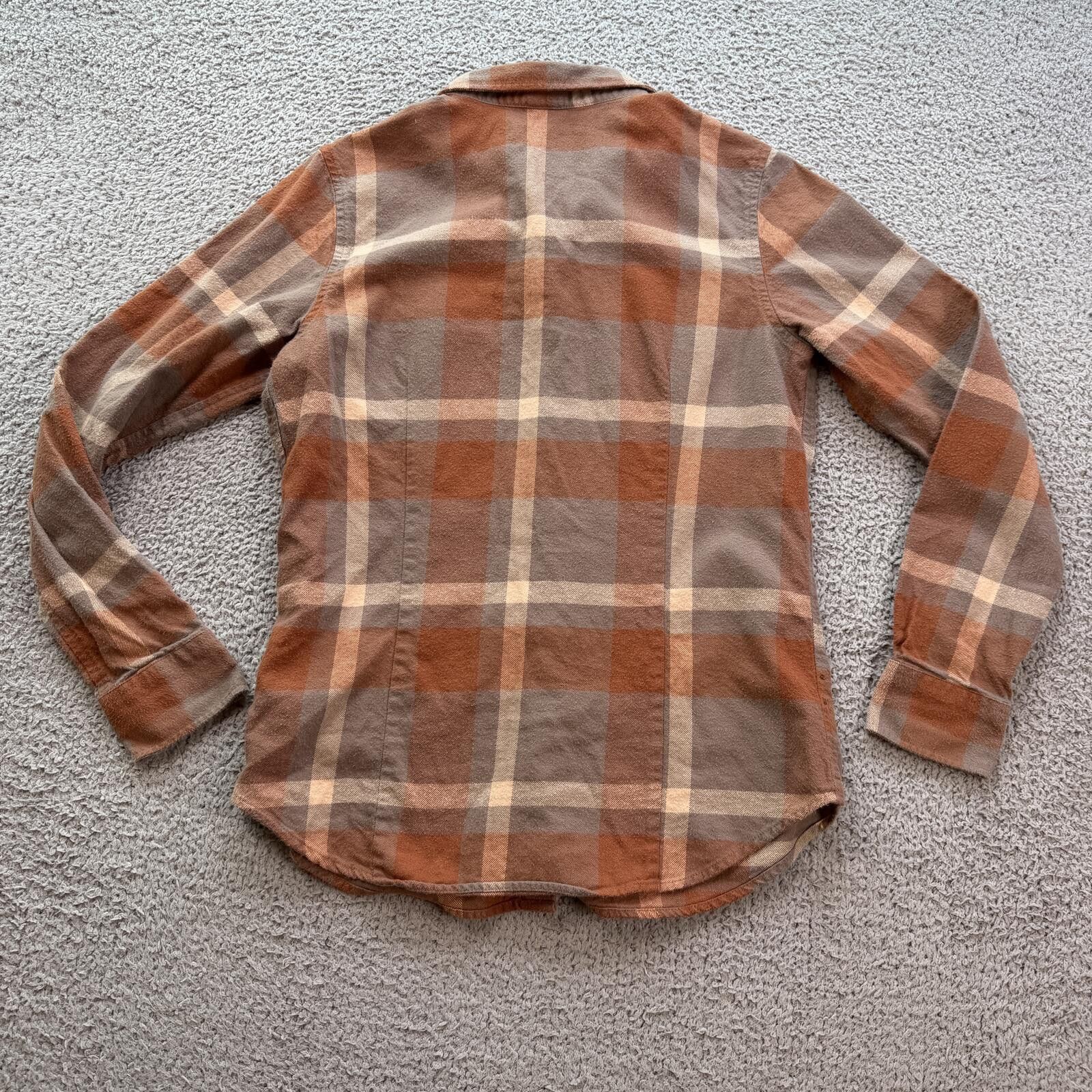 Patagonia Patagonia Plaid Flannel Shirt Brown Tan Womens S Button Up Size S / US 4 / IT 40 - 2 Thumbnail