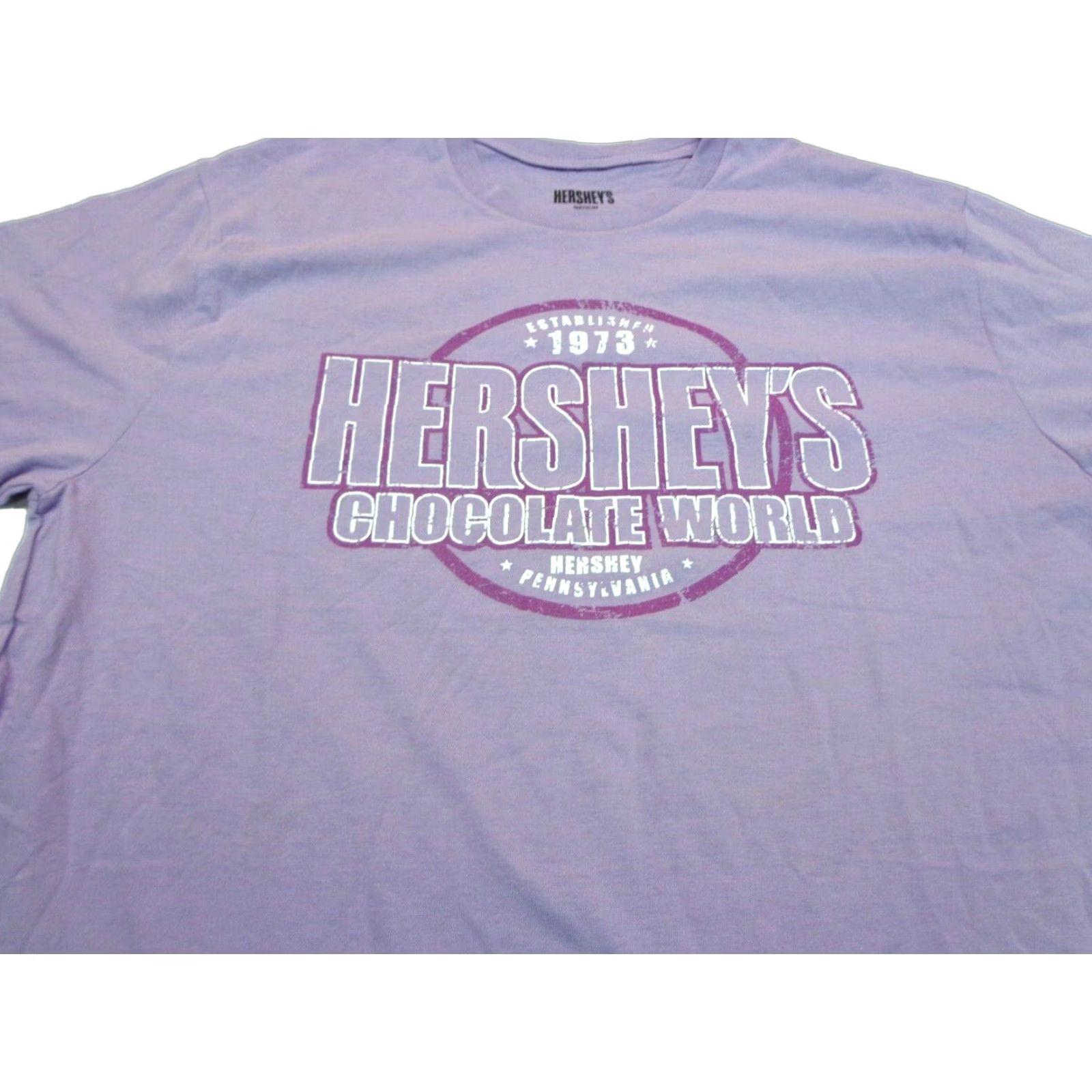 Vintage Hershey's Chocolate World Purple T-shirt Size M Men Short Sleeve Cotton Regular NEW with DEFECT Size US M / EU 48-50 / 2 - 1 Thumbnail