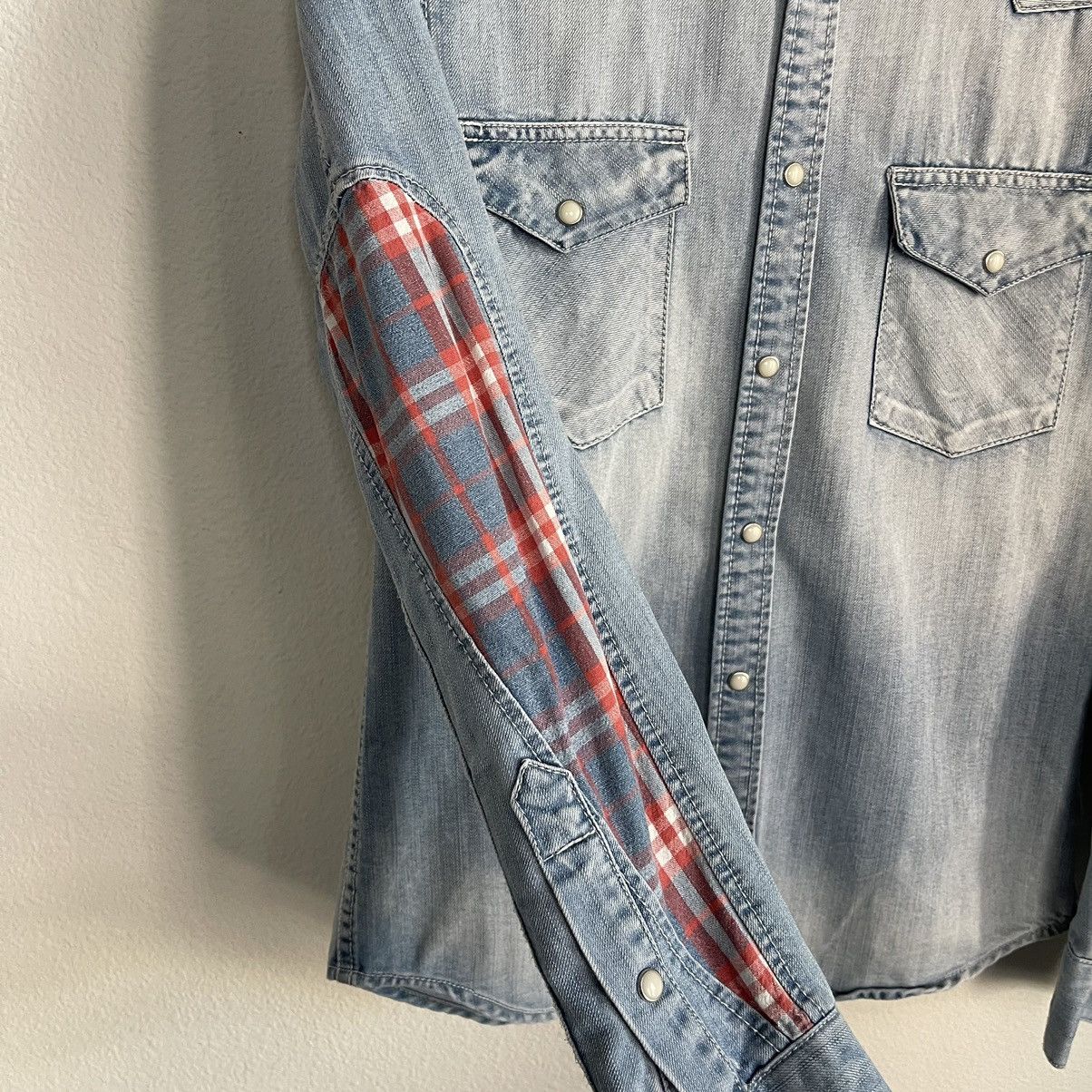 Visvim Visvim Plaid Elbows Button Down LS Western Denim Shirt Size US S / EU 44-46 / 1 - 5 Thumbnail