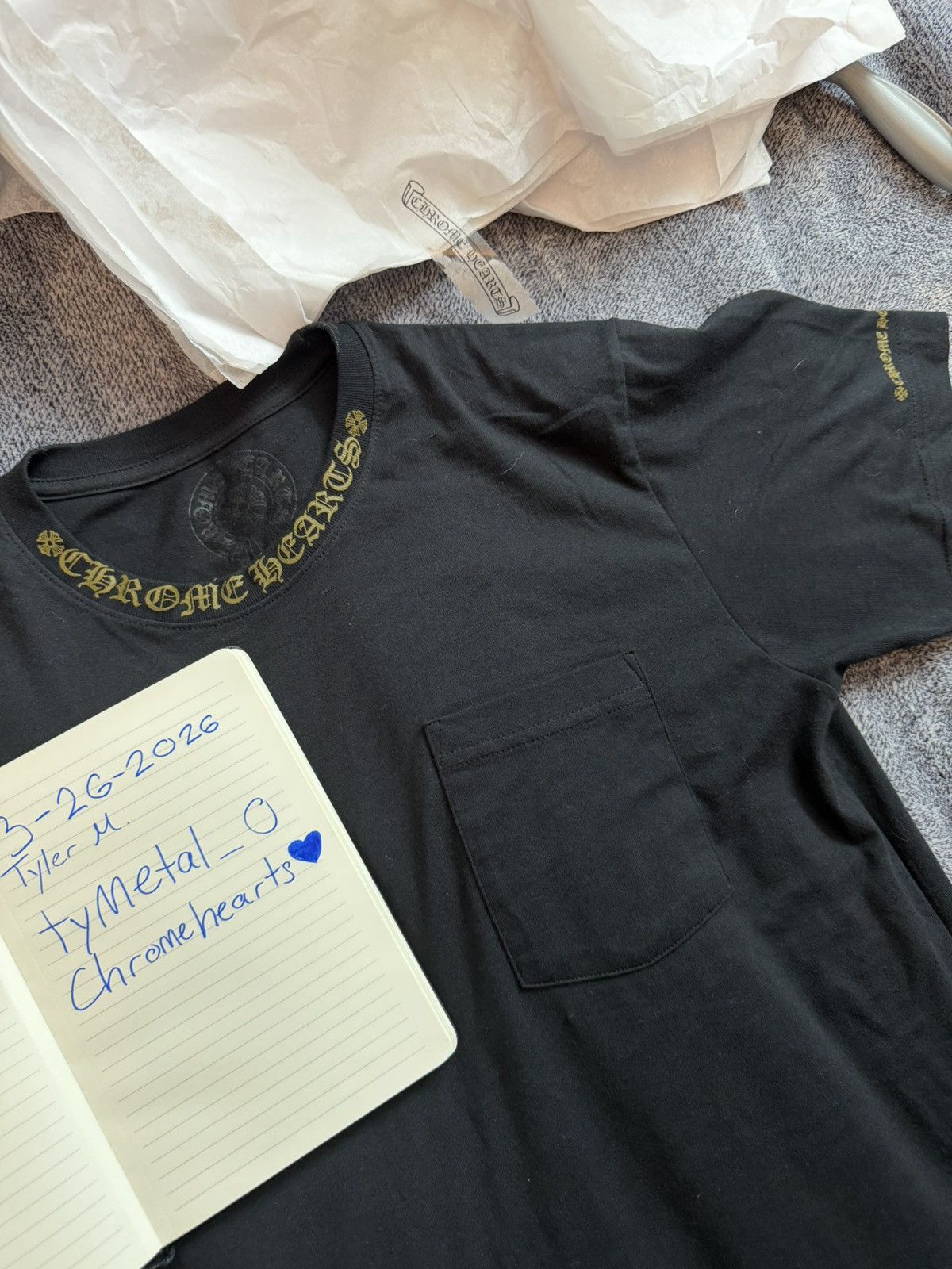 Chrome Hearts Chrome Hearts Neck Logo SS Pocket Crewneck Tee Black Size M Size US M / EU 48-50 / 2 - 9 Thumbnail