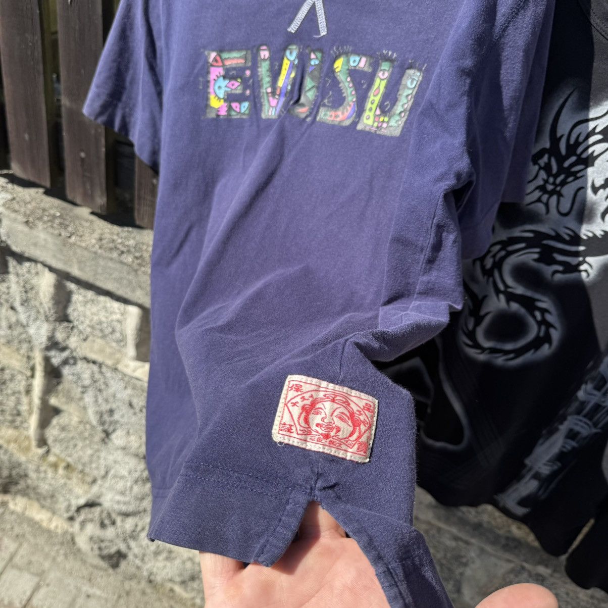 Evisu × Japanese Brand Evisu Vintage Washed Navy Logo T-shirt L Japanese brand Size US L / EU 52-54 / 3 - 13 Thumbnail