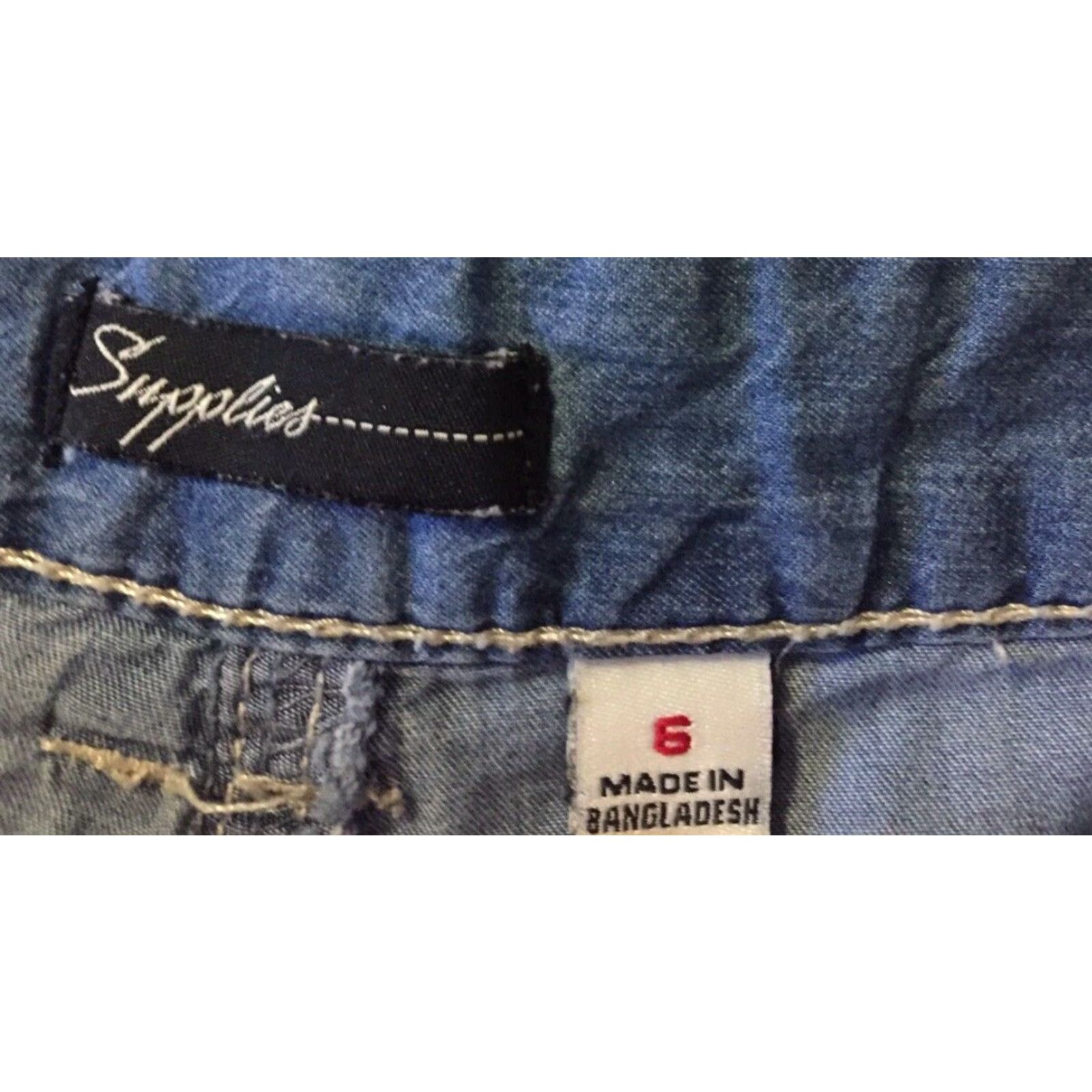 Vintage Supplies Women's Mid Rise Shorts Size 6 100% Cotton Blue 31x4-1/4 Casual Size 24" / US 00 / IT 34 - 5 Thumbnail