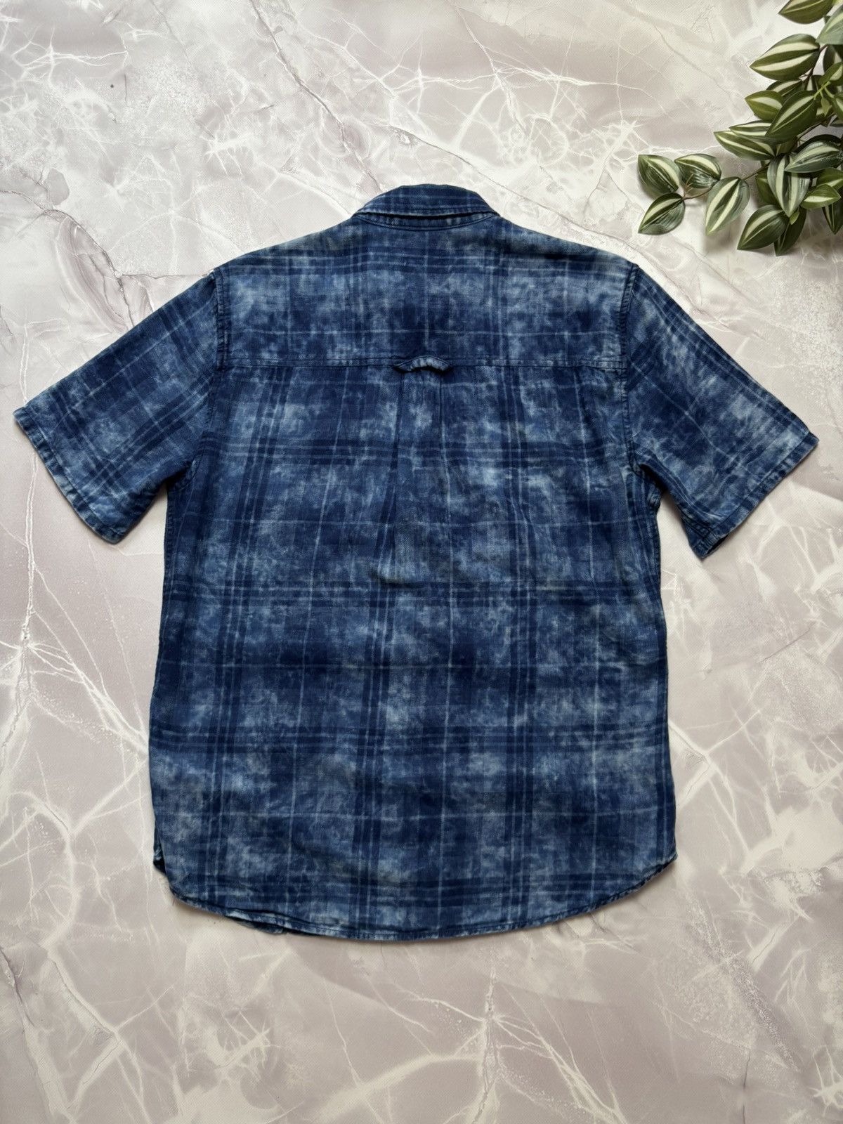 True Religion True Religion Acid Wash Navy Plaid Short Sleeve Shirt Mens M Size US M / EU 48-50 / 2 - 6 Thumbnail