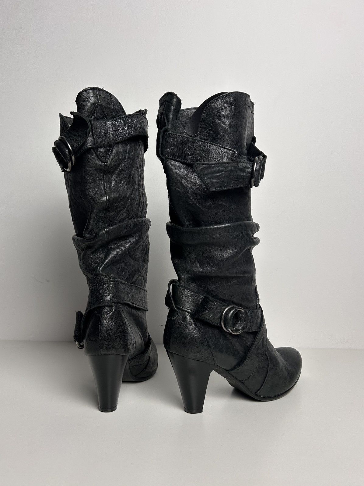 Other Vintage Italian leather heeled boots with buckles Size US 8 / IT 38 - 1 Thumbnail