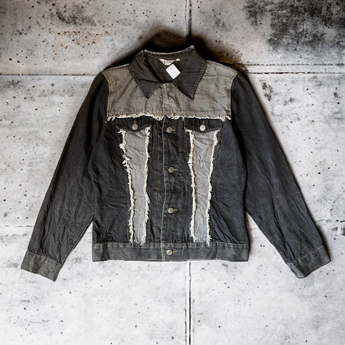 image of Distressed Denim x If Six Was Nine Disstresed Two Way Denim Jeans Patchwork in Black (Size Medium)