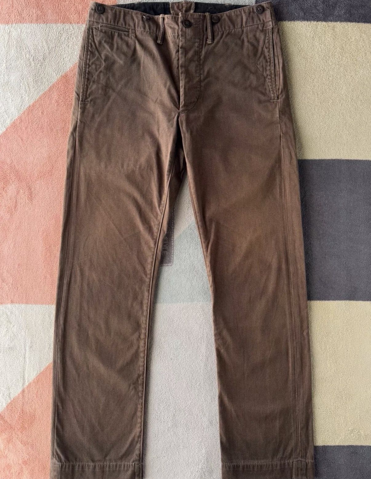 RRL Ralph Lauren Ralph Lauren Double RL RRL Brown Striped Casual Pants K22 Size US 30 / EU 46 - 1 Thumbnail