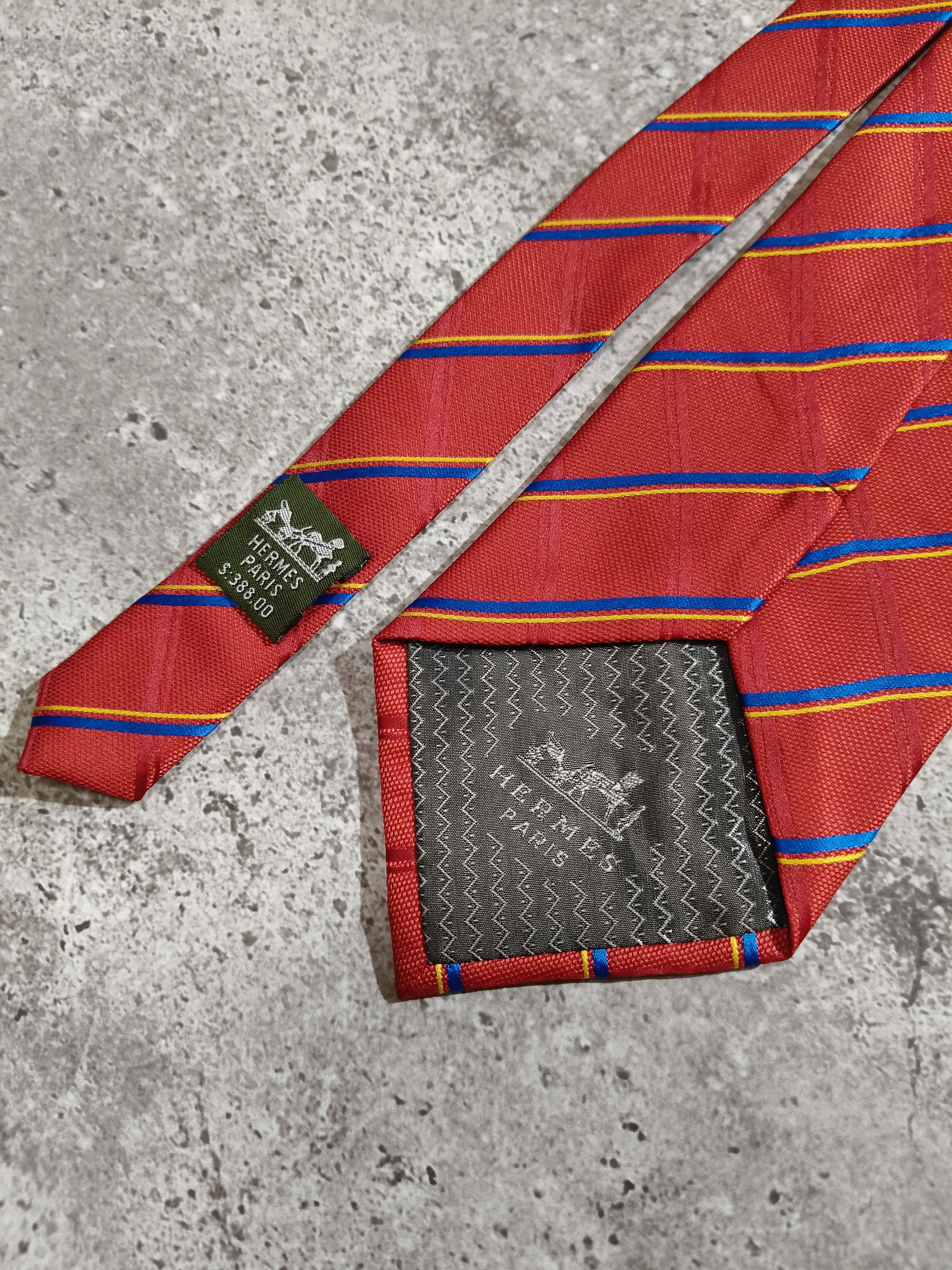 Hermes Hermes Silk Tie Red Size ONE SIZE - 4 Thumbnail