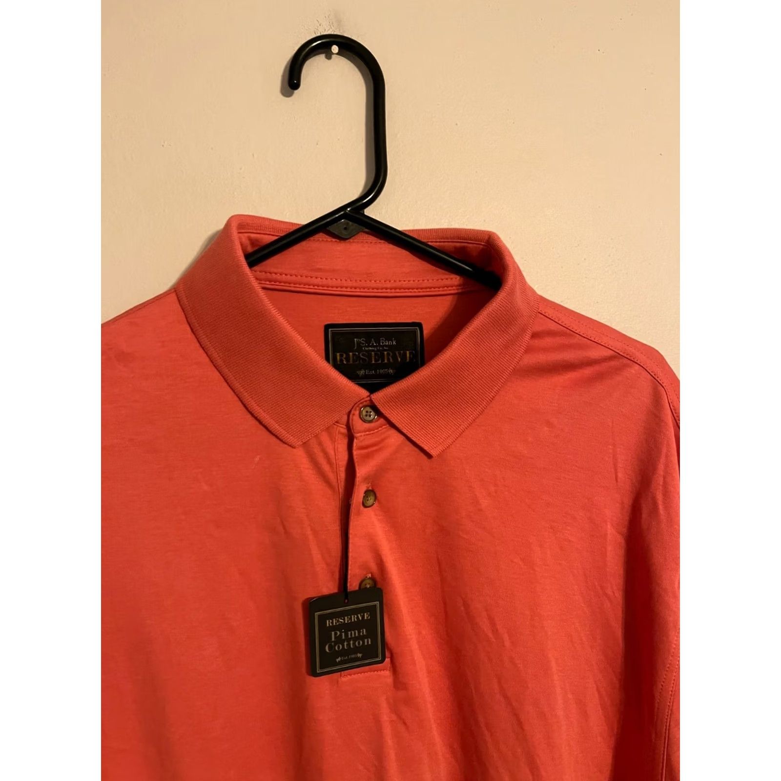 Jos. A. Bank Jos. A Bank Polo Shirt Men's XLarge Orange Casual Pima Cotton Short Sleeve Size US XL / EU 56 / 4 - 2 Thumbnail