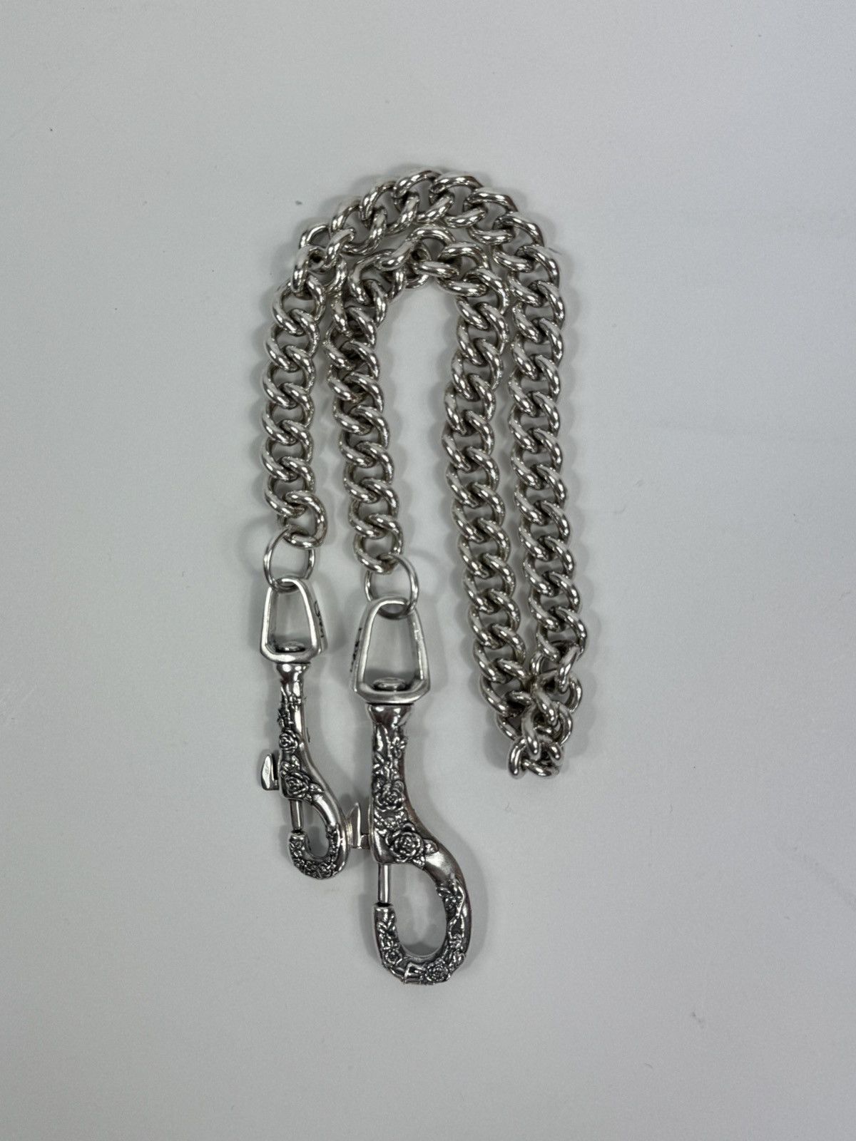 Enfants Riches Deprimes 2x ANTIQUE SILVER ROSE ENGRAVED WALLET CHAIN Size ONE SIZE - 4 Thumbnail