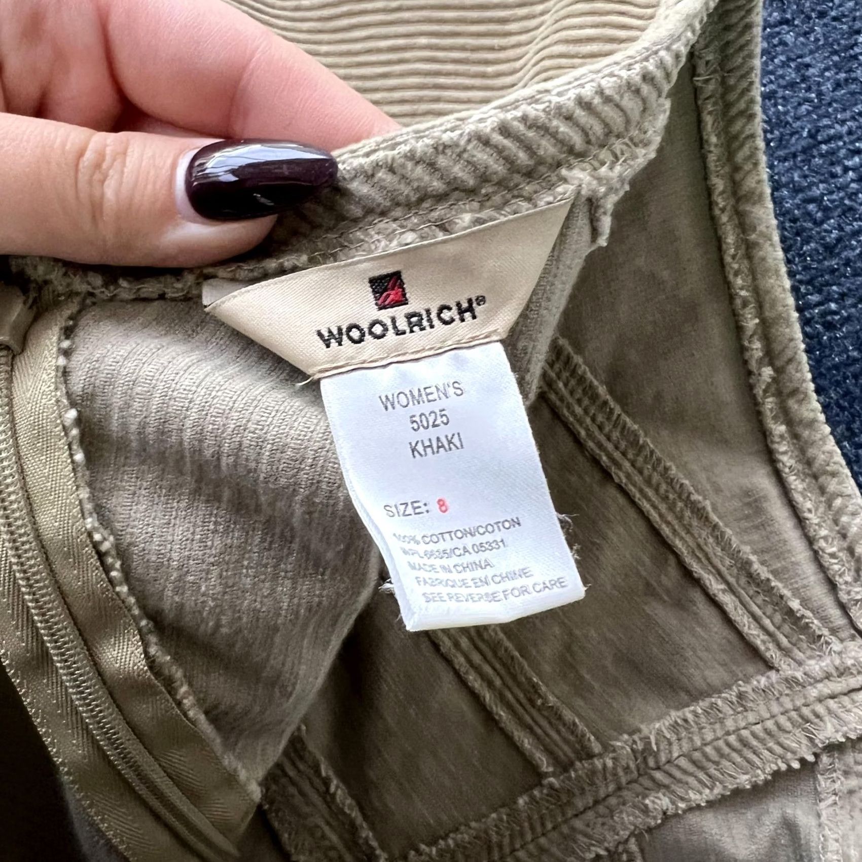 Vintage Woolrich Skirt Womens 8 Khaki A-Line Midi Cotton Twill Back Zip Chevron 5025 Size 30" / US 8 / IT 44 - 7 Thumbnail