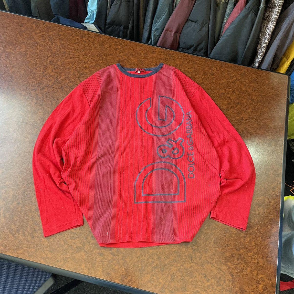 Vintage 1990’s Vintage Dolce Gabbana Logo Long Sleeve shirt 90s tee Size US XL / EU 56 / 4 - 1 Thumbnail