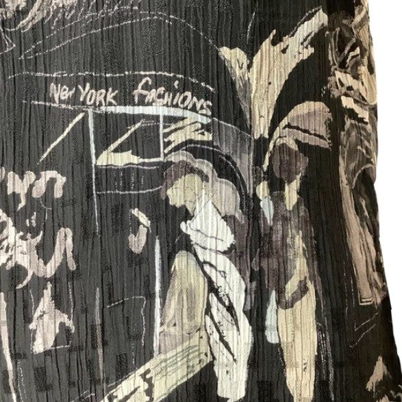 Vogue VINTAGE Bugatti Car Themed Blouse Women's L Black Viscose Short Sleeve Round Neck Pullover 70s 80s Couture Retro Car Graphic Men/Women? Size L / US 10 / IT 46 - 7 Thumbnail