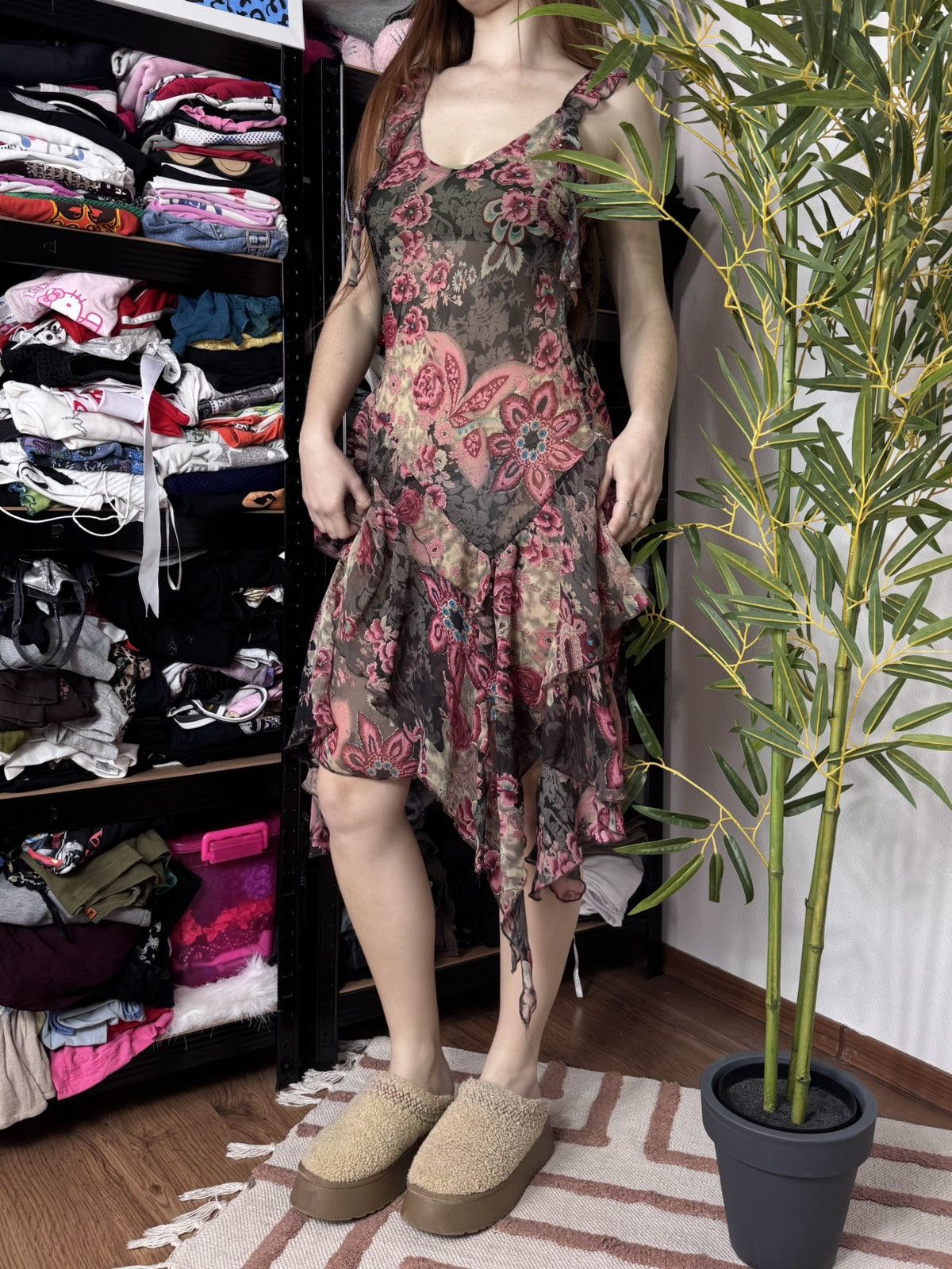 Japanese Brand JEAN PAUL GAULTIER STYLE RUCHES MESH DRESS Size S / US 4 / IT 40 - 2 Thumbnail