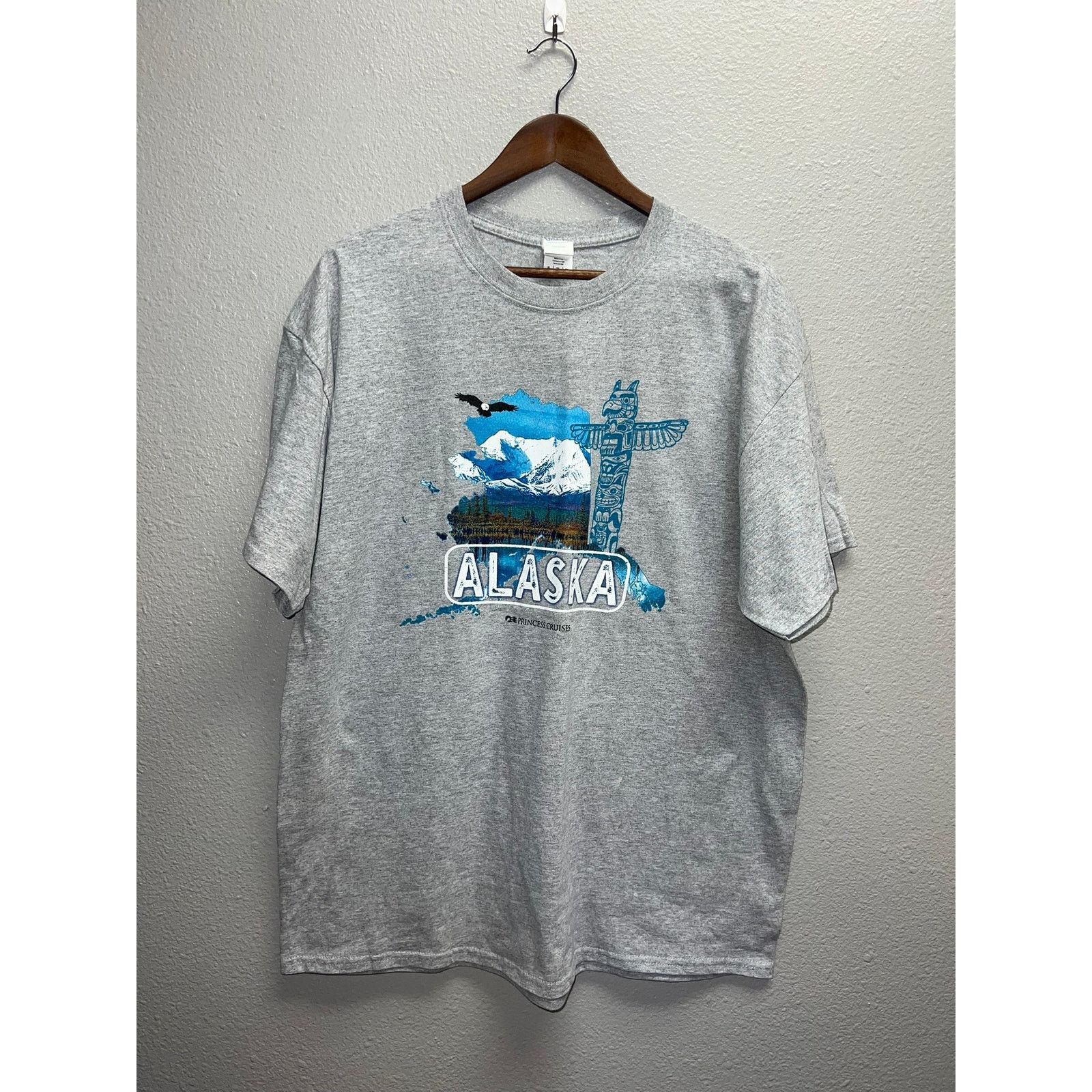 Gildan Alaska Shirt Princess Cruises Bald Eagle Gray Tee Gildan XL Size US XL / EU 56 / 4 - 1 Thumbnail