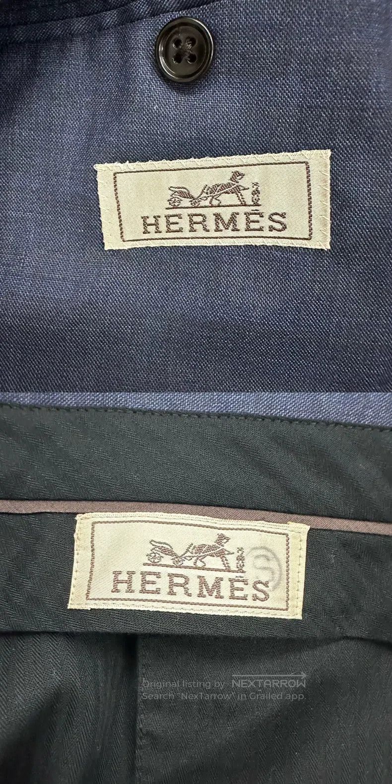 Hermes Hermes Deep Blue Wool Suit - 100% Wool Size 48R - 7 Thumbnail