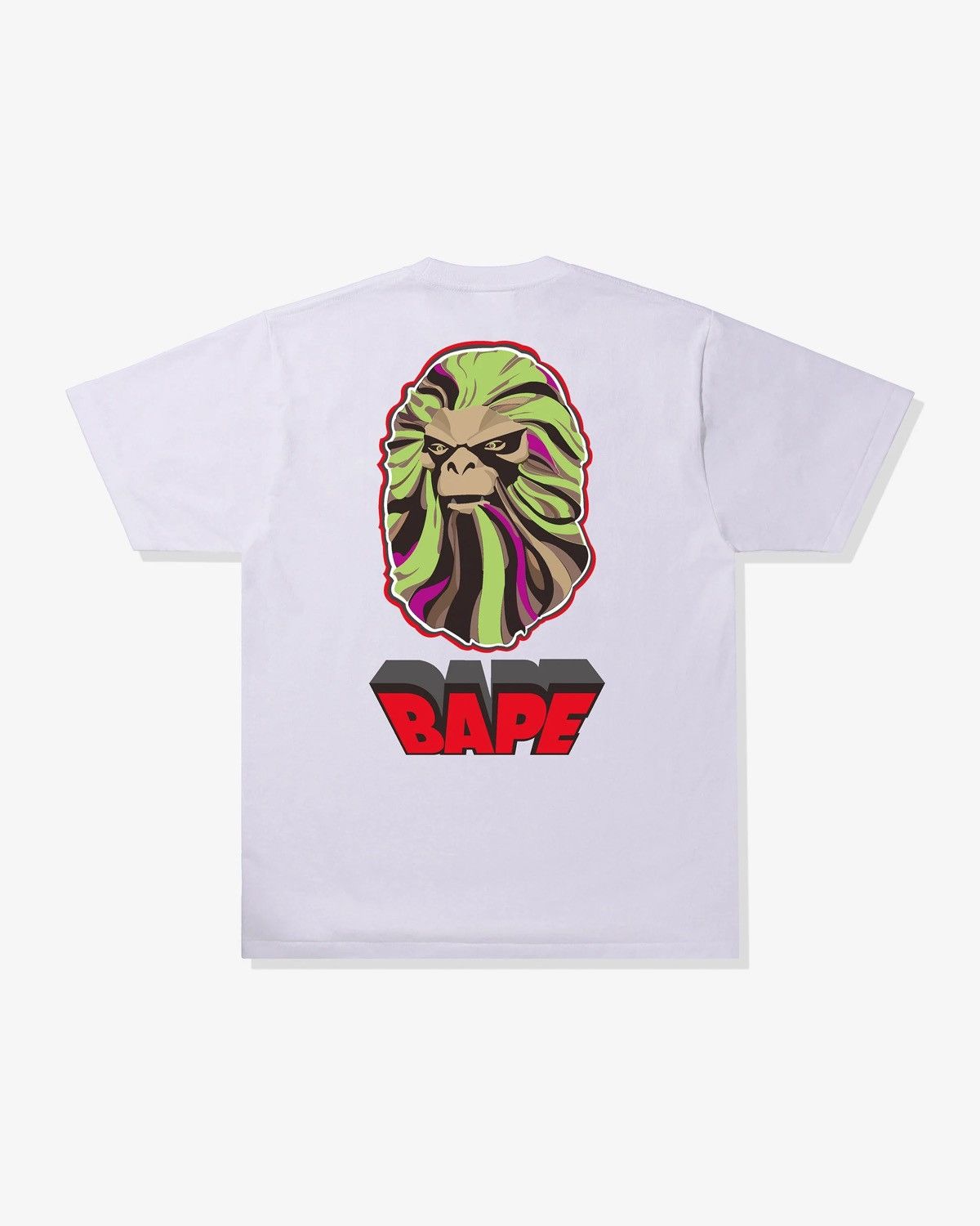 image of Aape x Bape Ape Head Tee in White, Men's (Size 2XL)