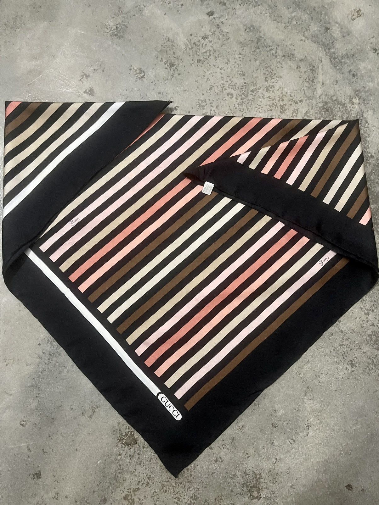 Gucci Gucci Striped Silk Scarf Size ONE SIZE - 7 Thumbnail