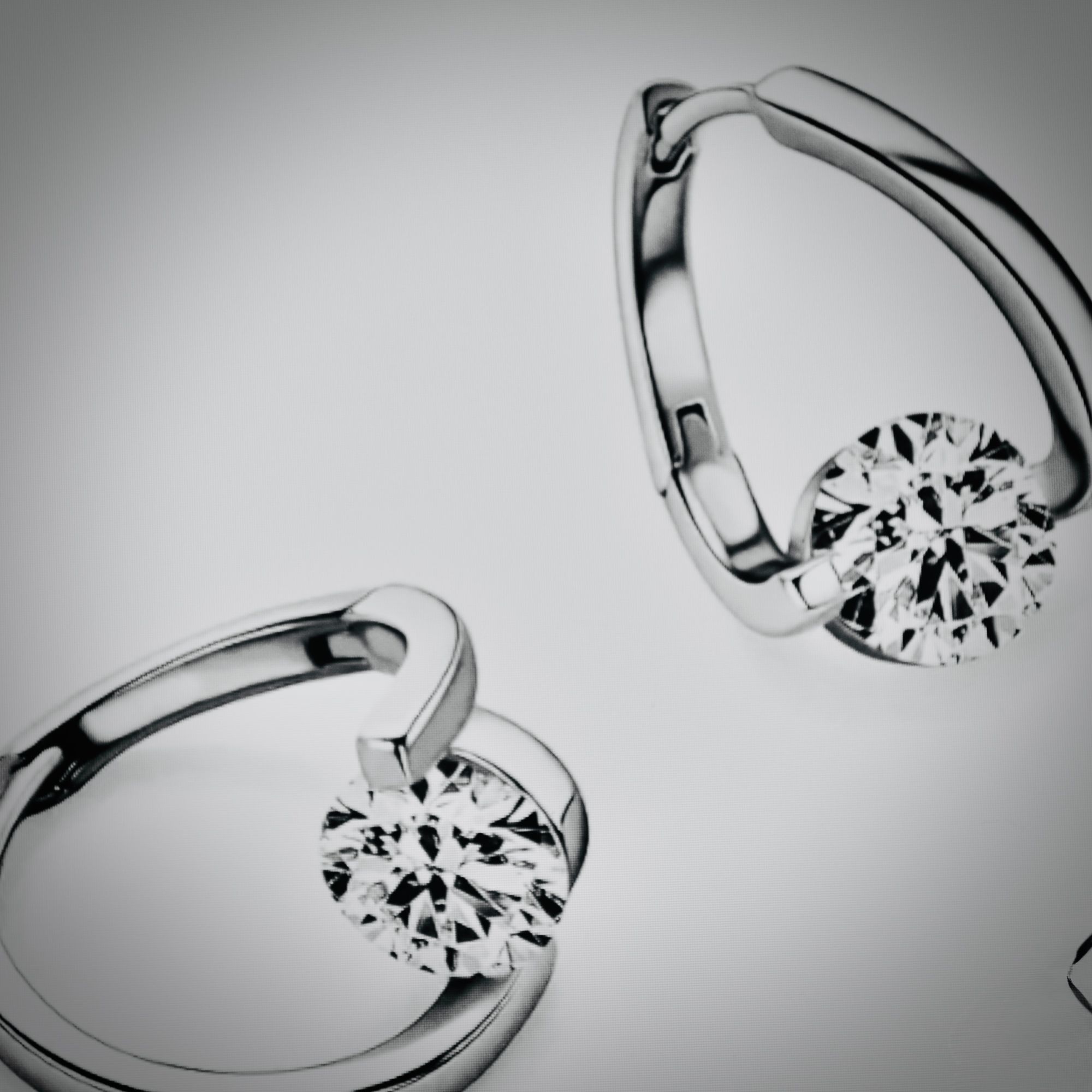 Other Moissanite Sterling Silver Hoop Earrings Size ONE SIZE - 1 Thumbnail