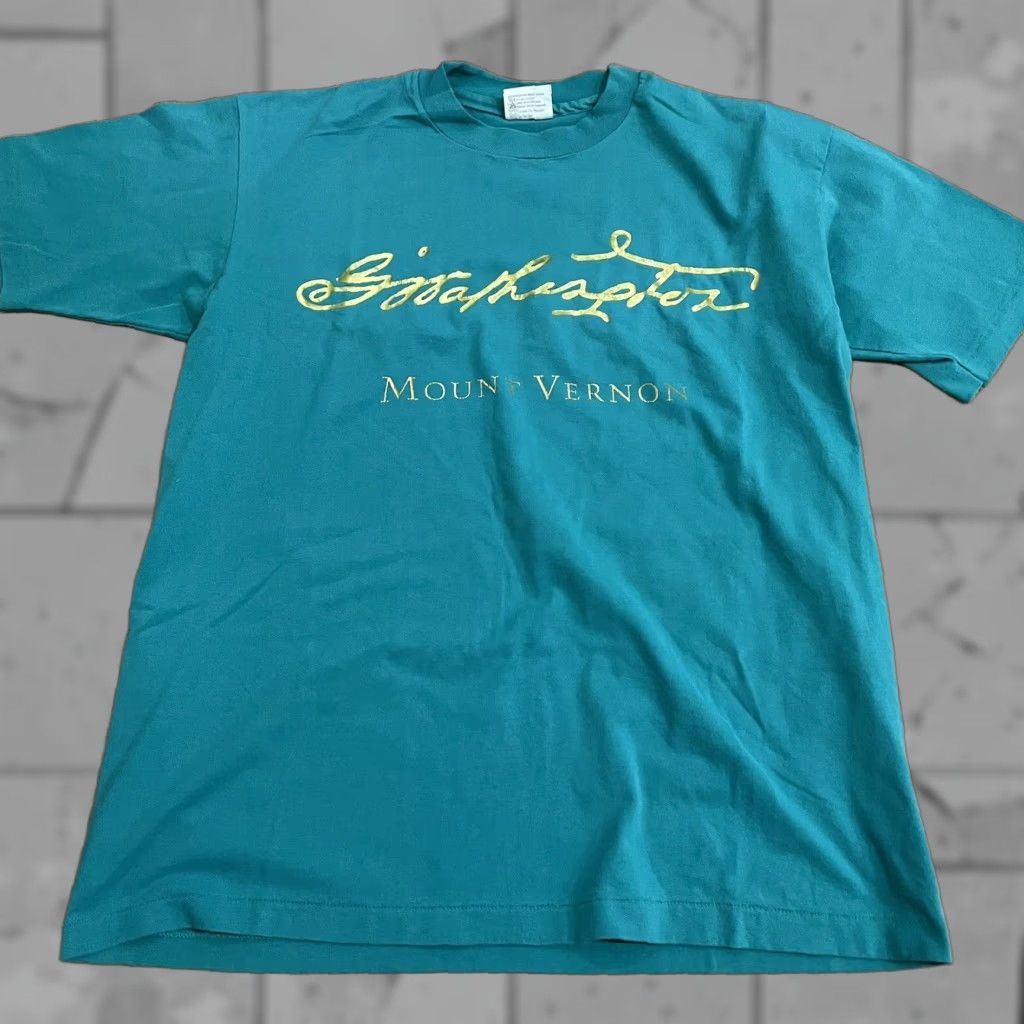 Hanes VINTAGE Hanes Mount Vernon T-Shirt Mens Size L Blue Graphic Tee Single Stitch STL Size US L / EU 52-54 / 3 - 1 Thumbnail