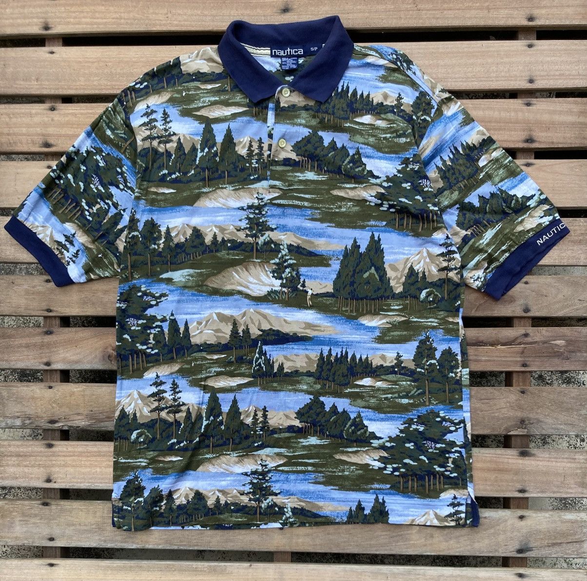 Nautica Vintage y2k All Over Print Nautica Golf Polo Shirt Size US S / EU 44-46 / 1 - 2 Thumbnail