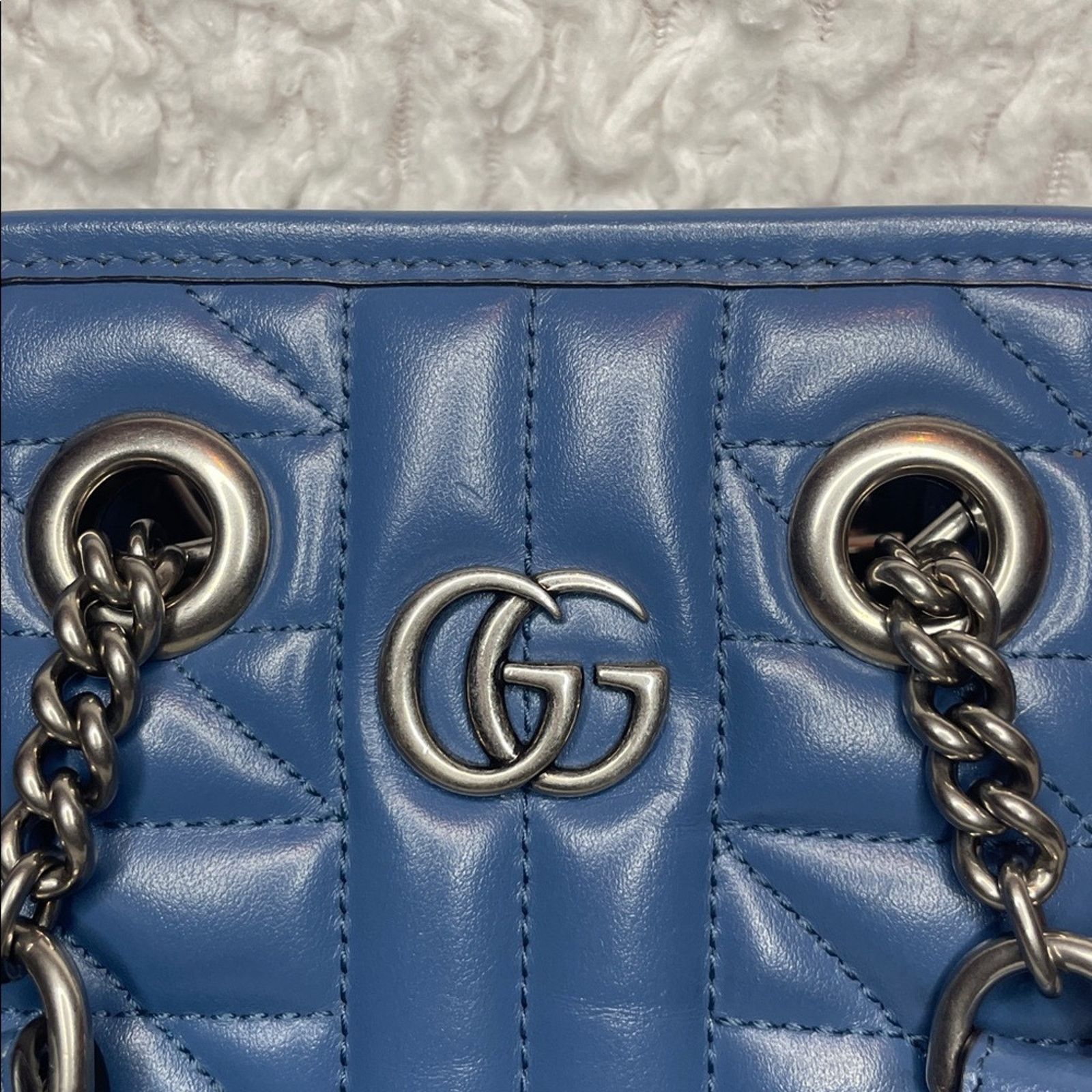 Gucci Gucci GG Marmont Matelassé Blue Crossbody 696123 Size ONE SIZE - 2 Thumbnail