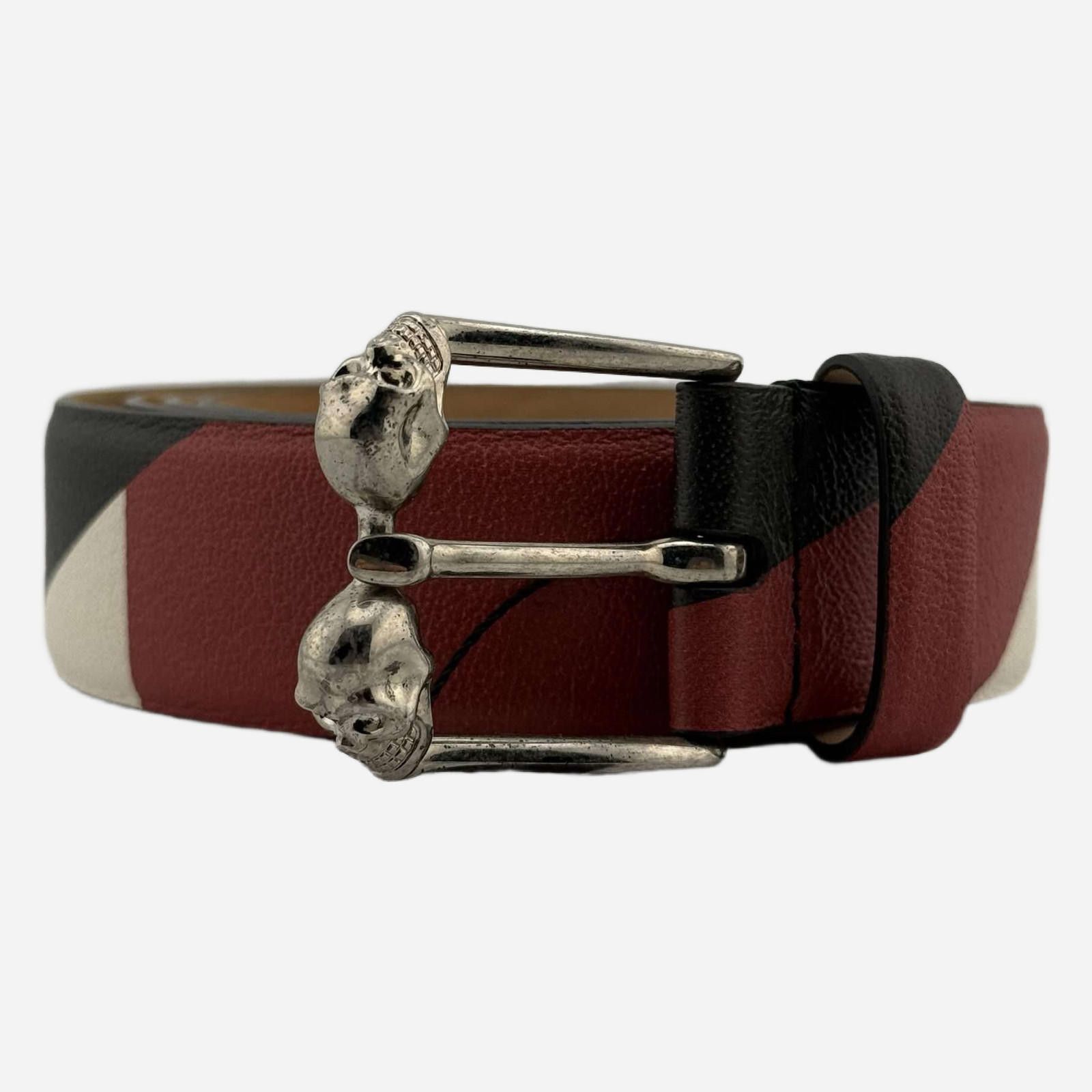 Alexander McQueen Skull Motif Red Belt 115 Used