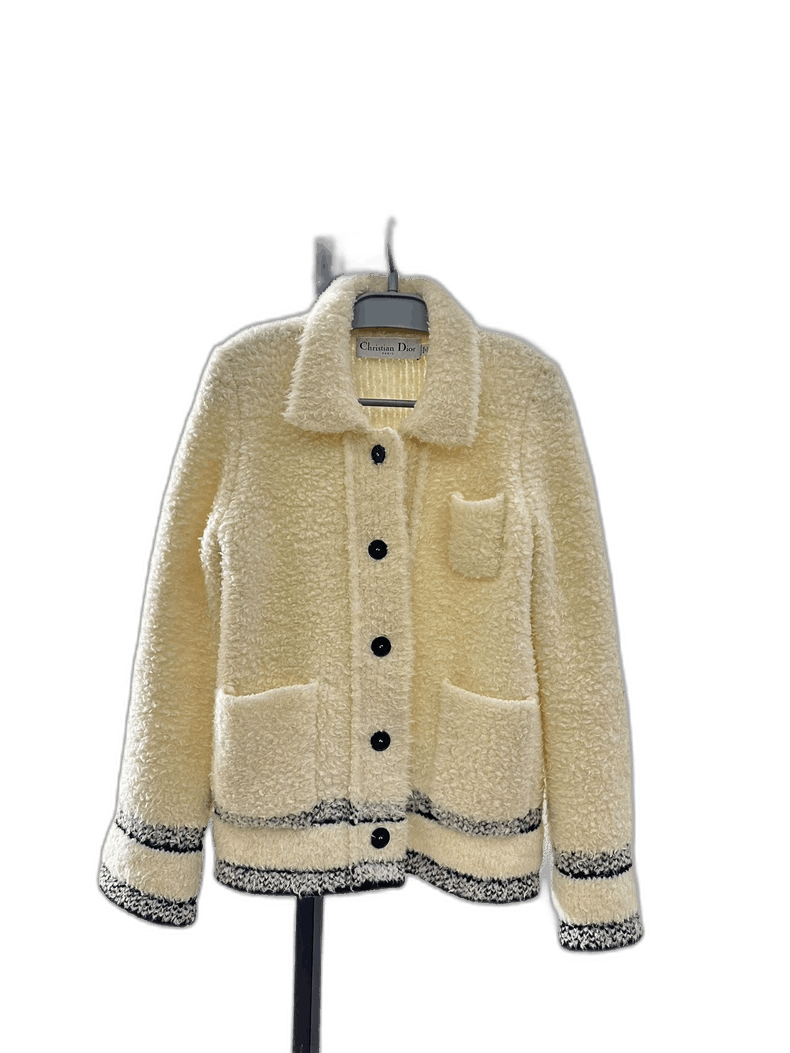 Dior Dior White Teddy Jacket Outerwear S Size Size S / US 4 / IT 40 - 1 Thumbnail