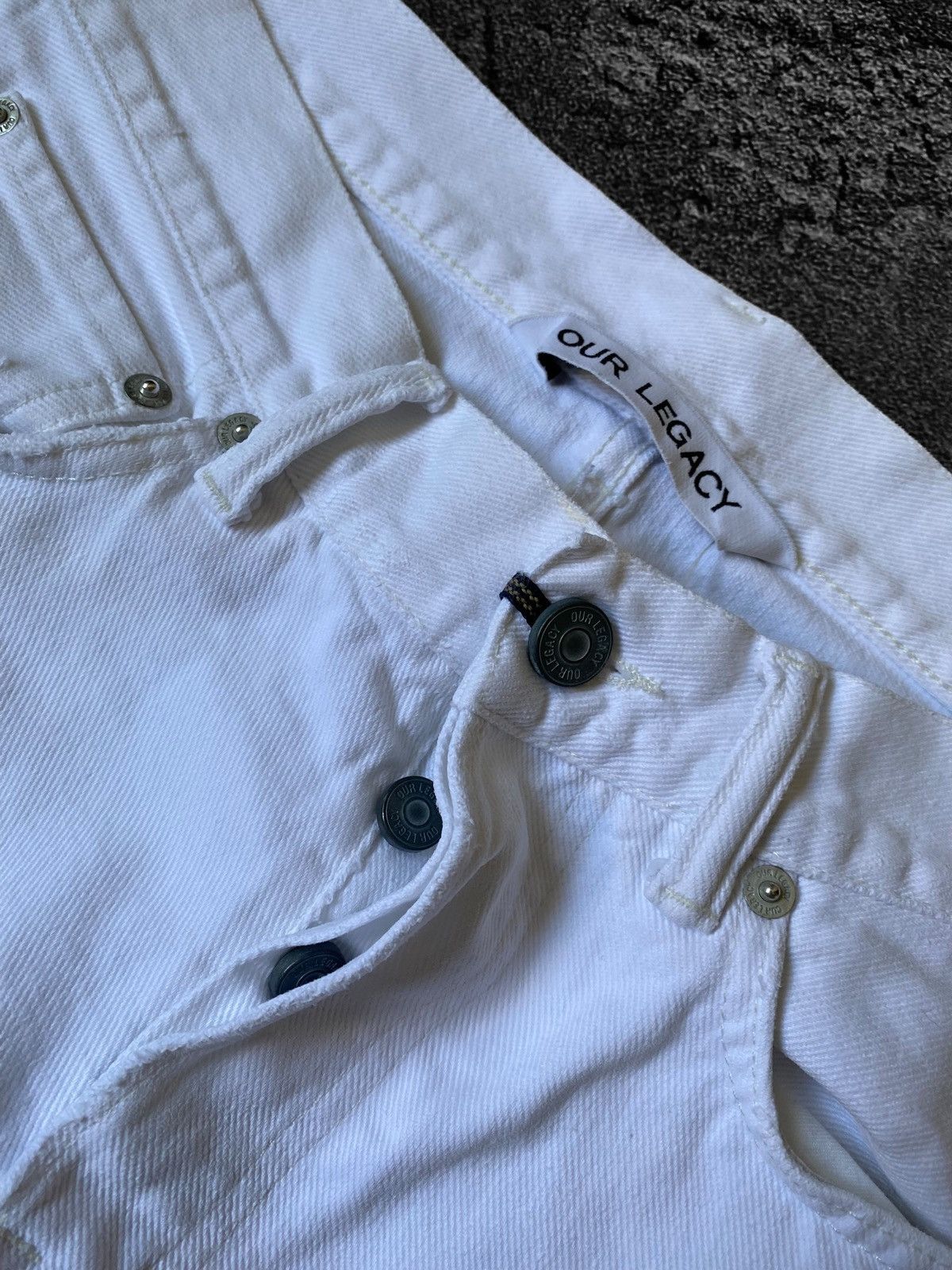 Our Legacy Our Legacy first cut worn white ripped hem jeans pants Size US 30 / EU 46 - 8 Thumbnail