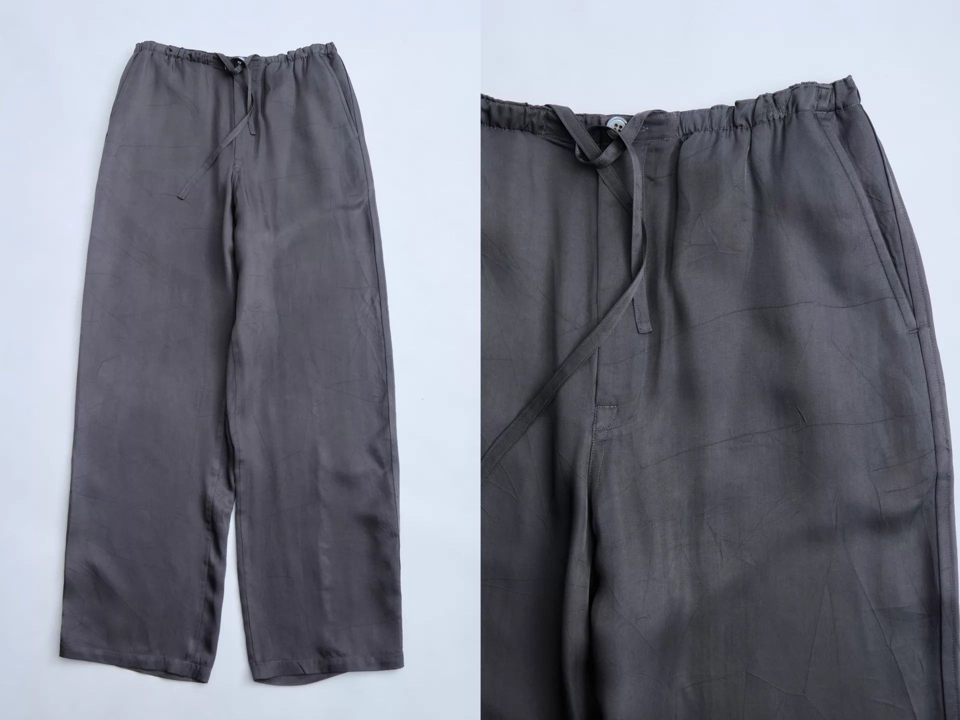 Pronto Uomo PRONOUNCE Charcoal Gray Flowing Men’s Wide Leg Pants Size US 32 / EU 48 - 8 Thumbnail