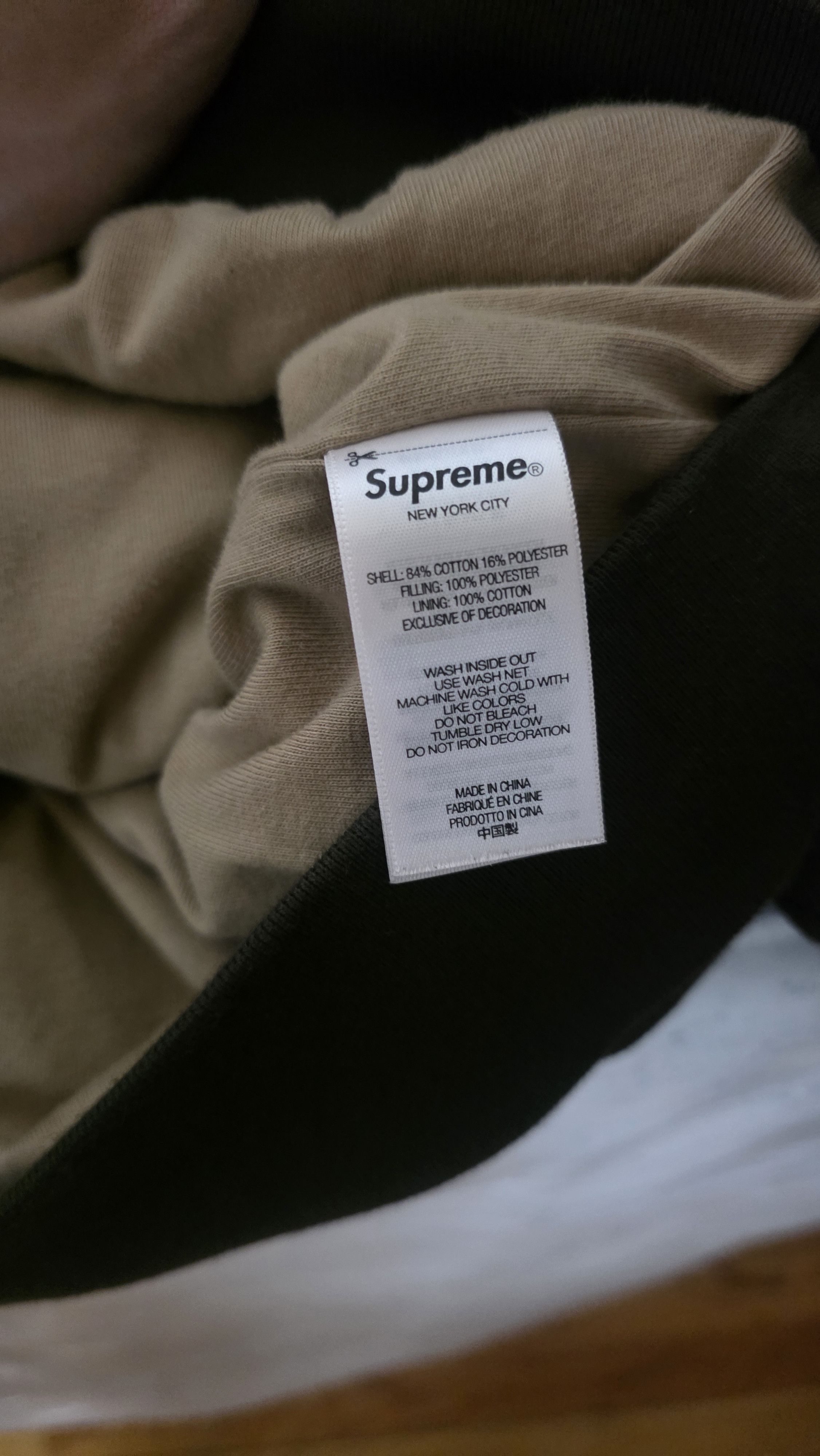Supreme Supreme Quilted Zip Up Hooded Sweatshirt 'Dark Brown' Size US XL / EU 56 / 4 - 6 Thumbnail