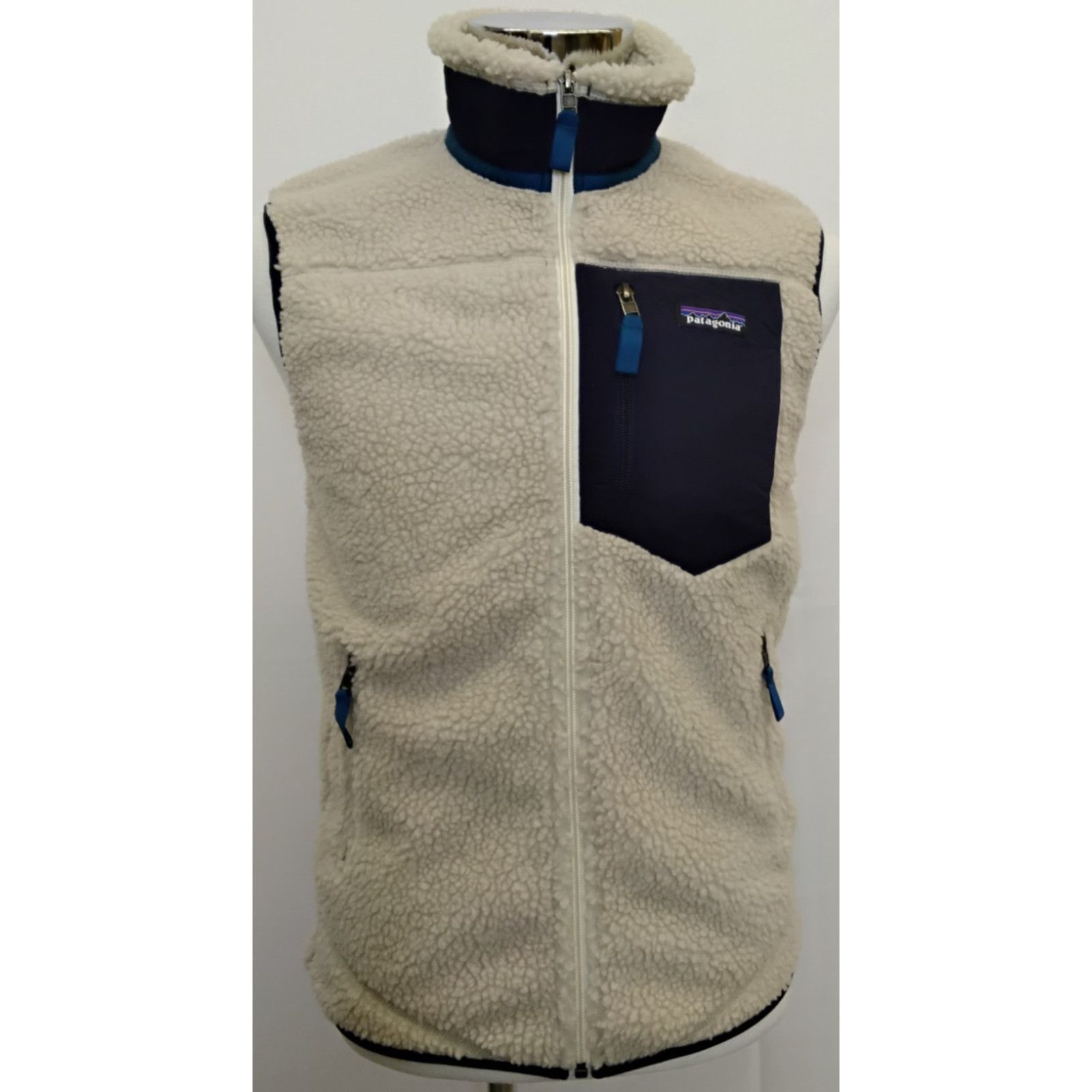 Patagonia Patagonia Deep Pile Vest Men's S Oatmeal/Blue Full Zip Size US S / EU 44-46 / 1 - 2 Thumbnail