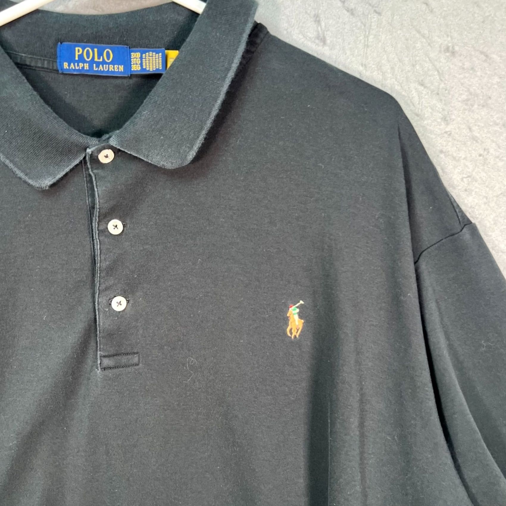 Polo Ralph Lauren VINTAGE Polo Ralph Lauren Black Polo Shirt Big & Tall 3XB Short Sleeve 100% Cotton Mens XS? Size US XXL / EU 58 / 5 - 5 Thumbnail