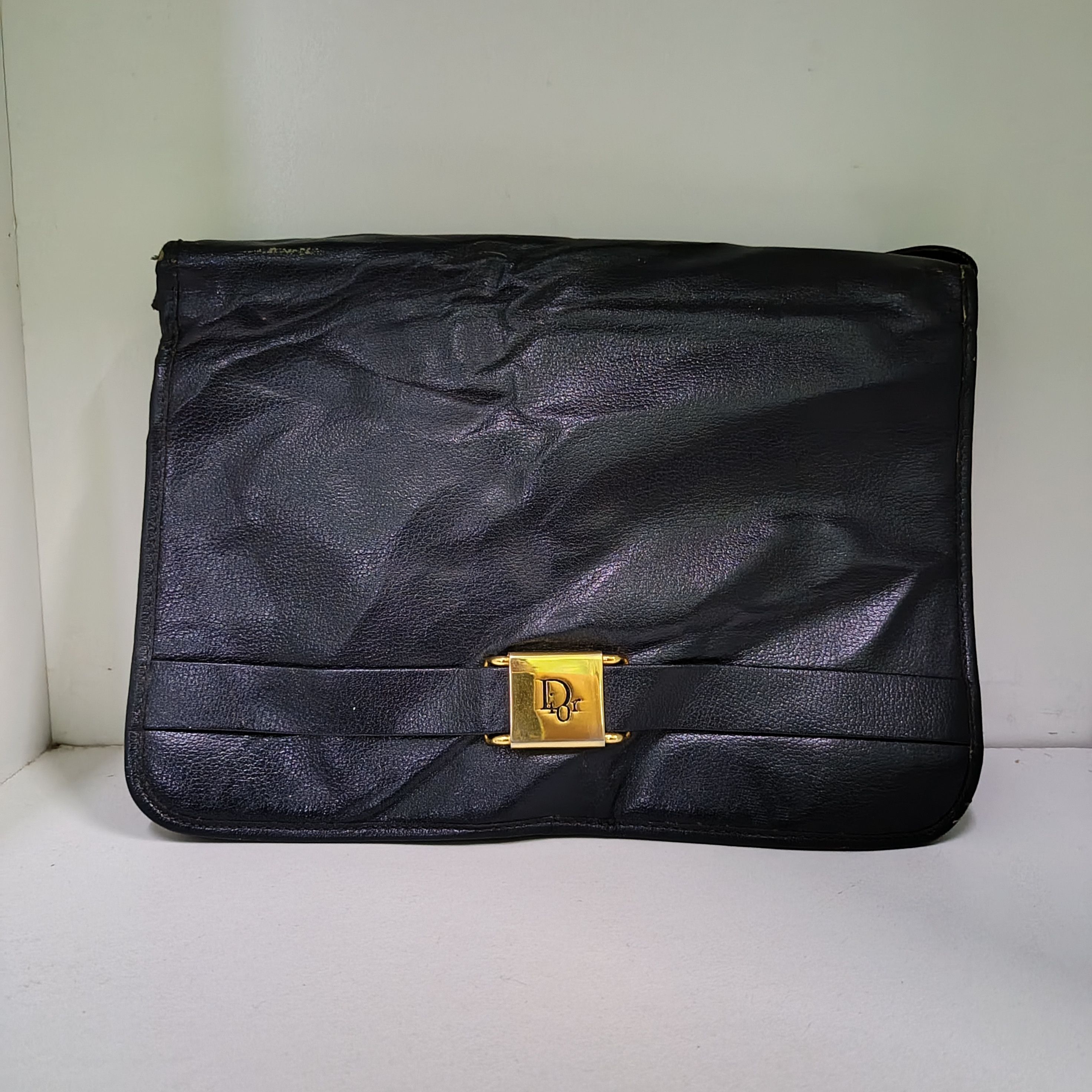 Dior VTG Christian Dior Navy Leather Shoulder Bag + Coin Purse Size ONE SIZE - 8 Thumbnail