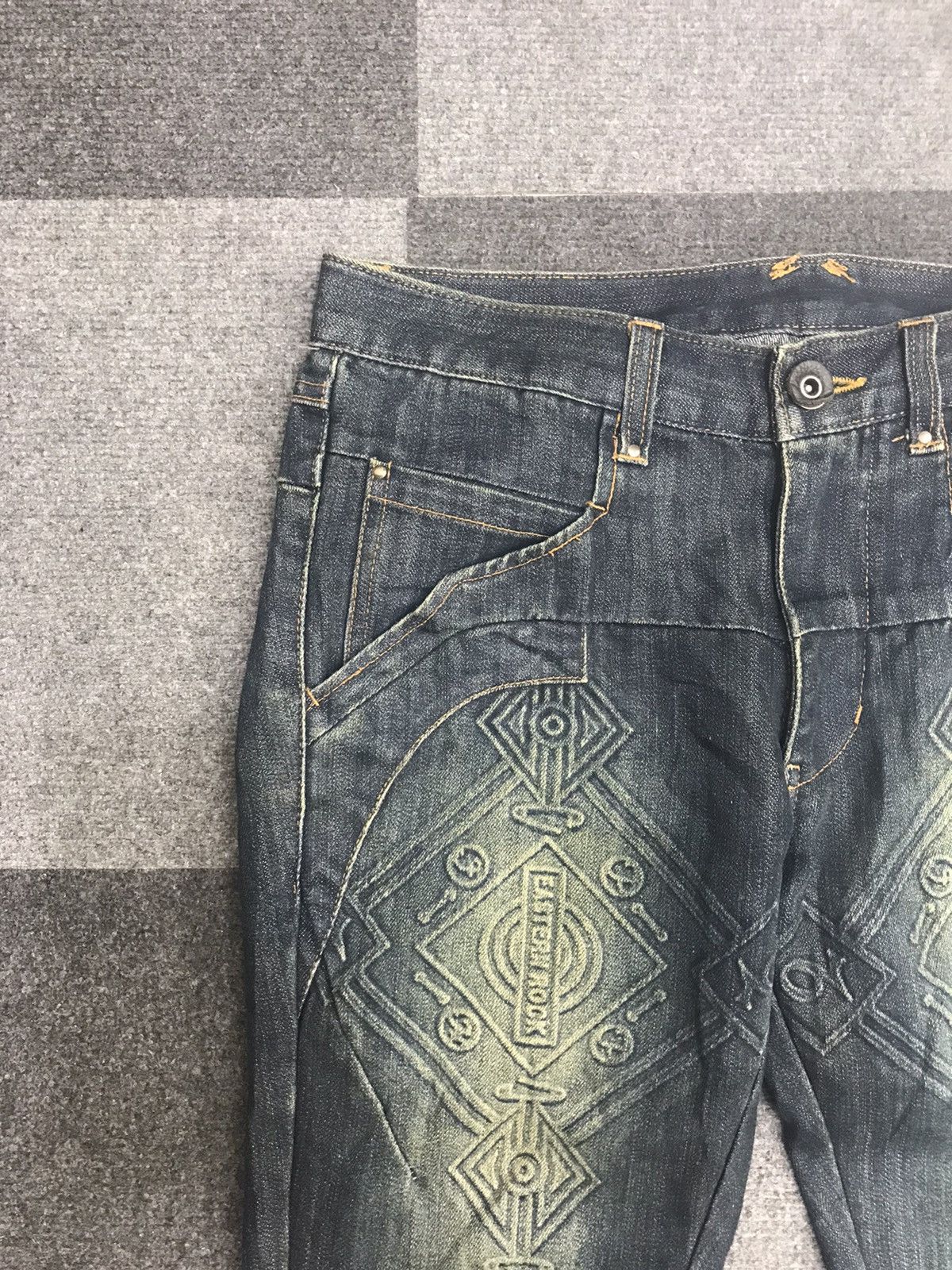 PPFM Archival Design Engraved Easter Rock PPFM Skinny Jeans F462 Size US 32 / EU 48 - 9 Thumbnail