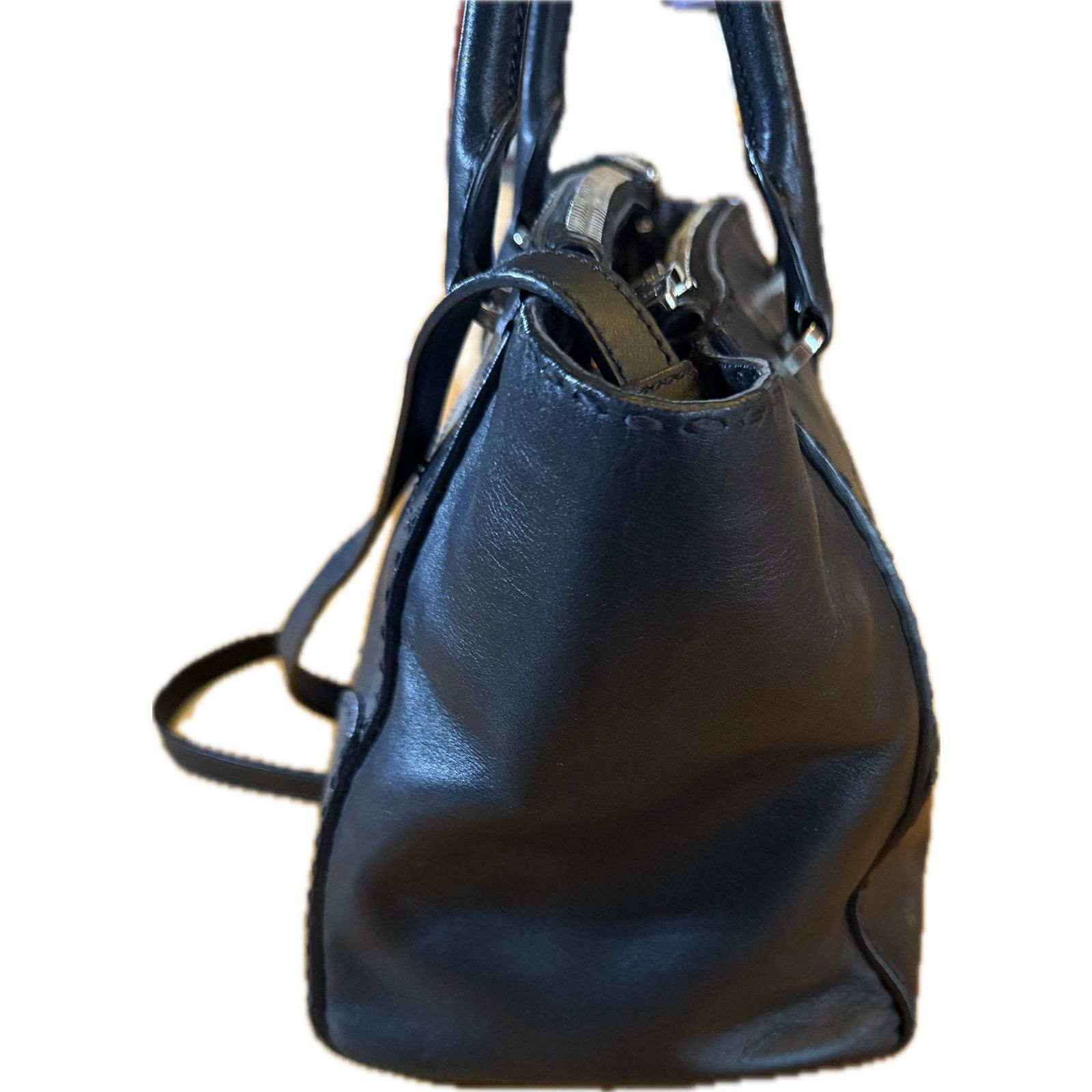 Prada Prada Galleria Medium Satchel Tote Bag Black Double Zip Size ONE SIZE - 4 Thumbnail