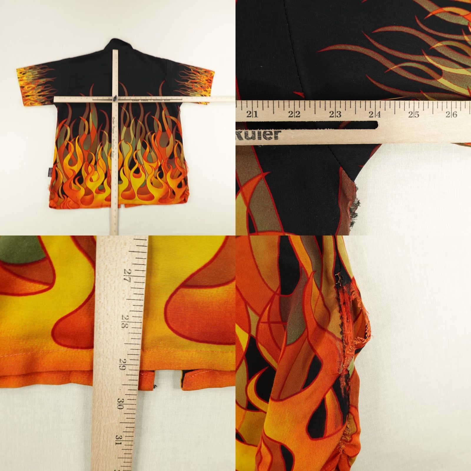 Vintage VINTAGE Sapphire Lounge Shirt Men M Orange Black Fire Flame Button Up Y2K Shirt Casual Mens 90s Decade Fire Theme Size US M / EU 48-50 / 2 - 8 Thumbnail