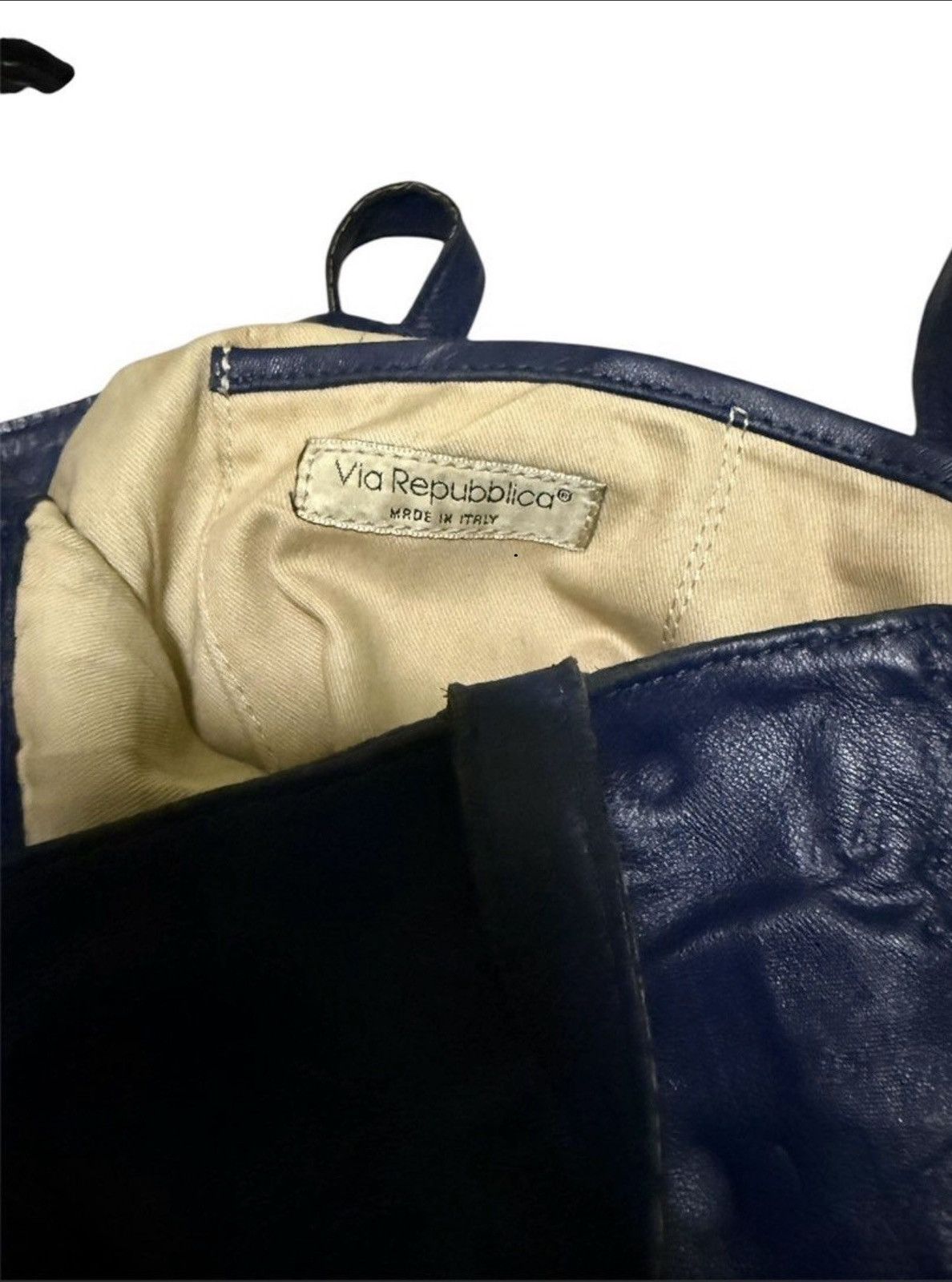 Vintage Vintage Handbag Leather VIA REPUBBLICA Size ONE SIZE - 3 Thumbnail