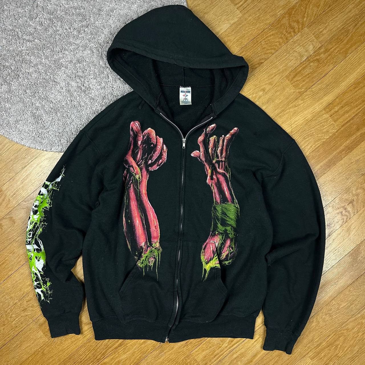 Vintage Zip Hoodie Y2K Zombie