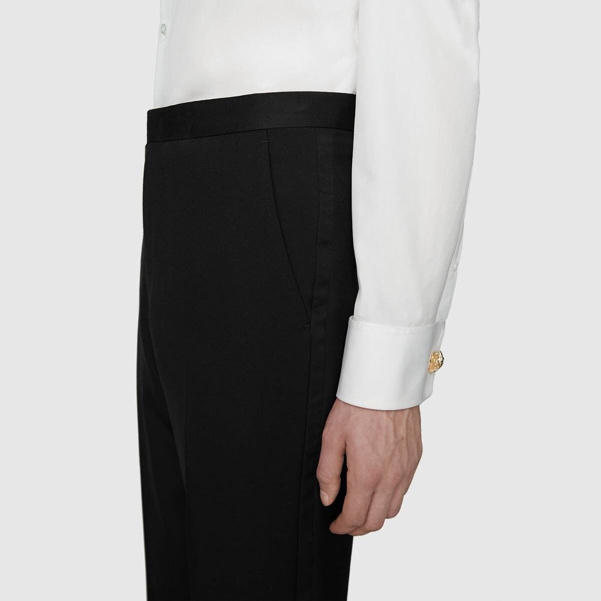 Gucci oc11z1025 Tapered Wool Mohair Tuxedo Suit in Black Size US S / EU 44-46 / 1 - 9 Thumbnail