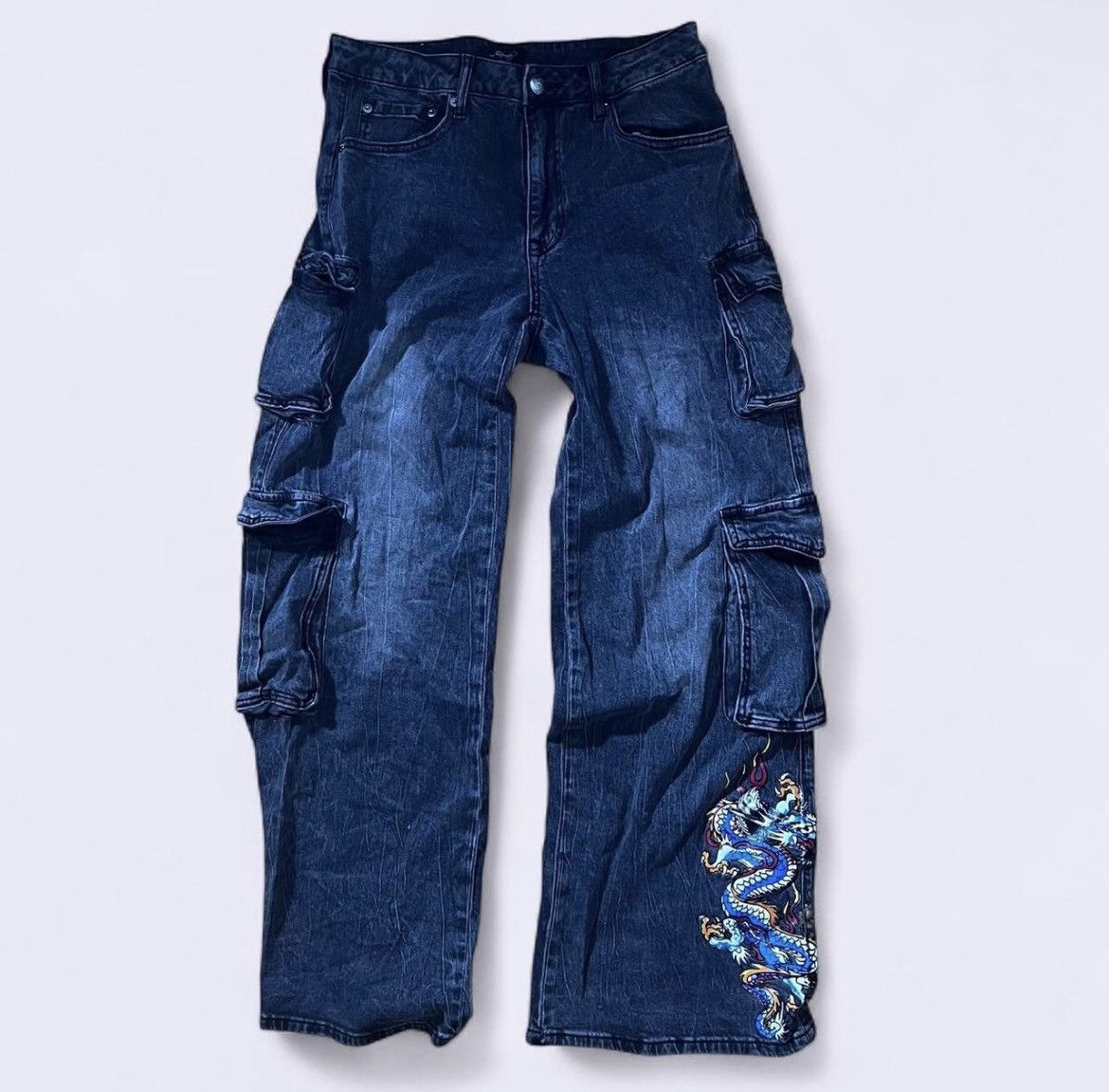 Ed Hardy Ed Hardy dragon charcoal cargo jeans (unisex) Size US 28 / EU 44 - 3 Thumbnail
