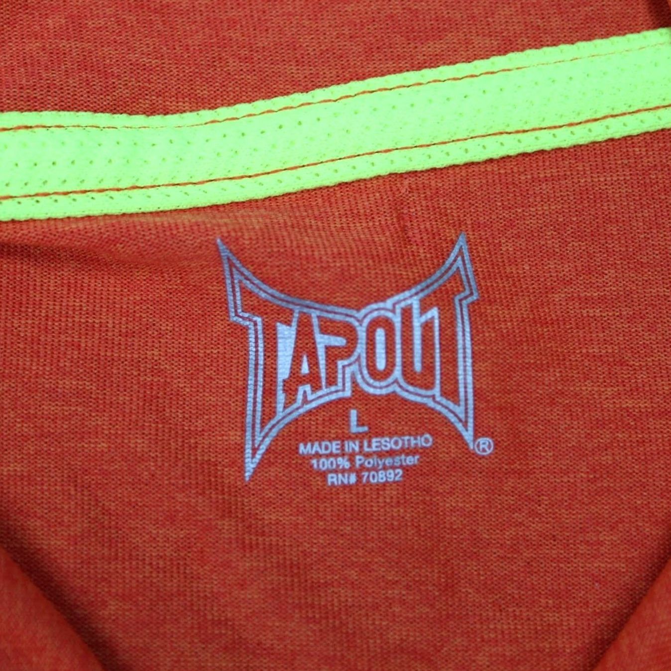 Tapout Tapout Mens Large Orange Hooded Sweatshirt Lightweight Pullover Shacket Sweatshirt L/S Crew Neck Logo Knit Polyester Shirt Pullover Sports Size US L / EU 52-54 / 3 - 5 Thumbnail
