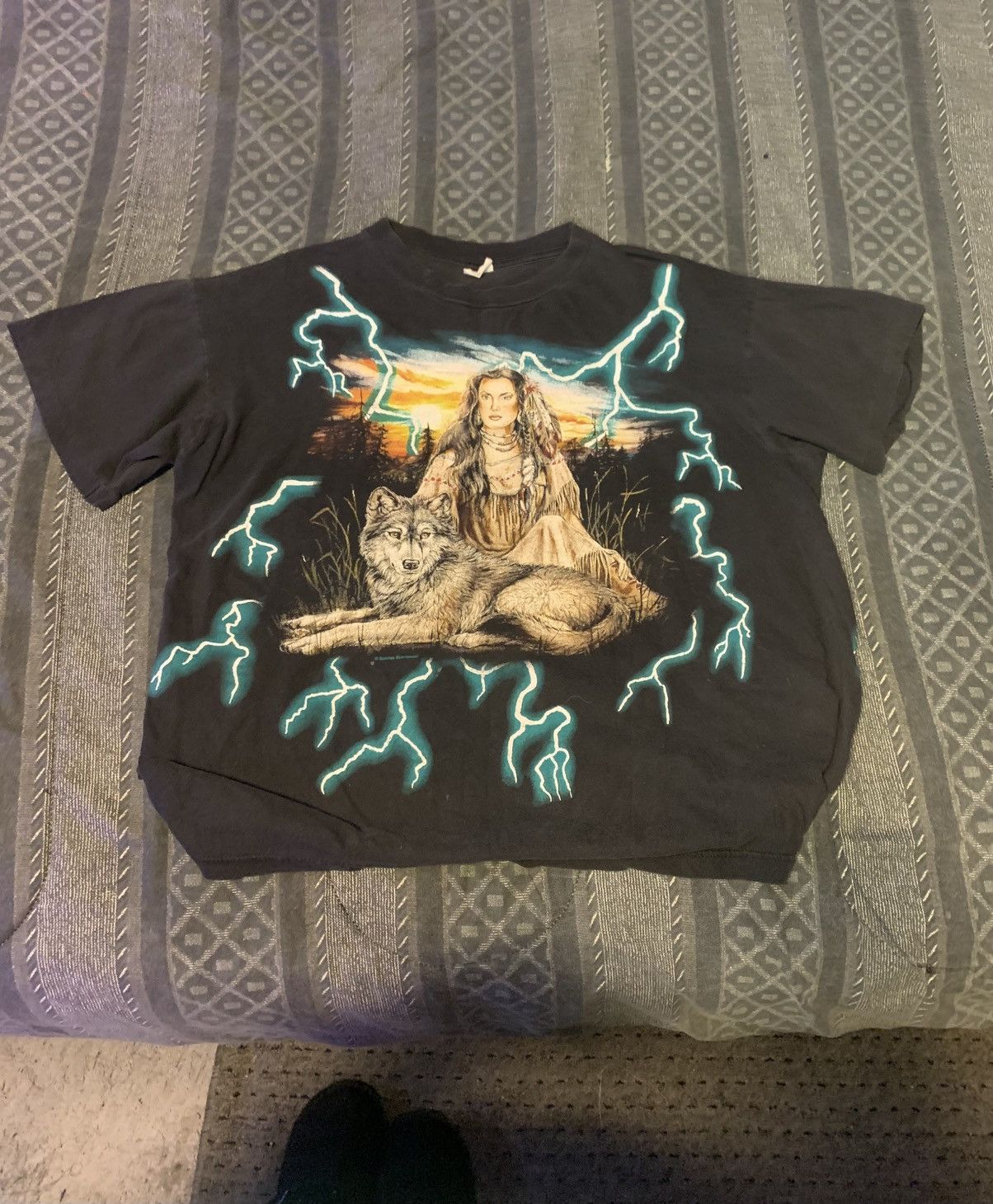 Vintage 90’s American Thunder Lightning Native American indian Shirt Size US XL / EU 56 / 4 - 15 Thumbnail